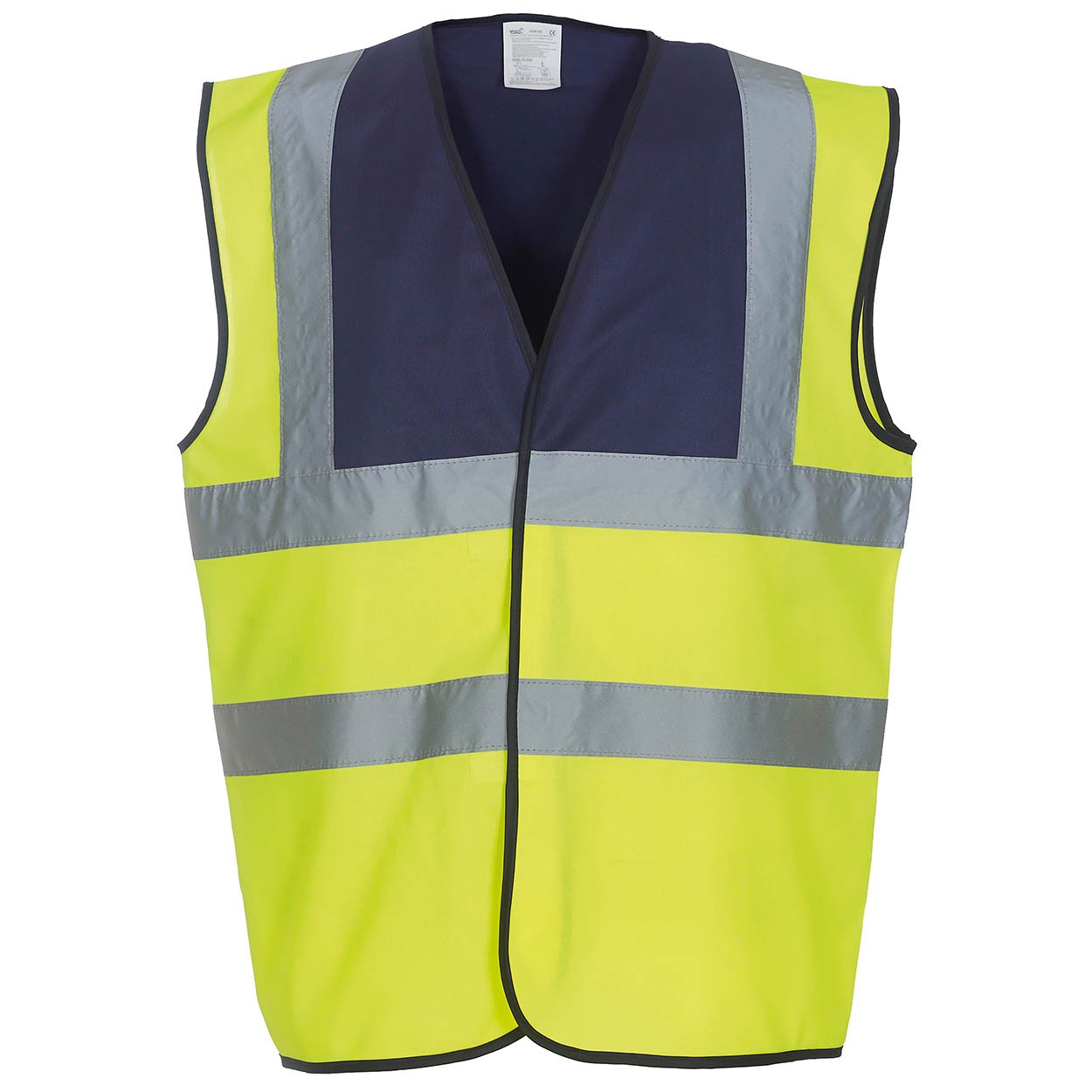 navy yoke/hi-vis yellow