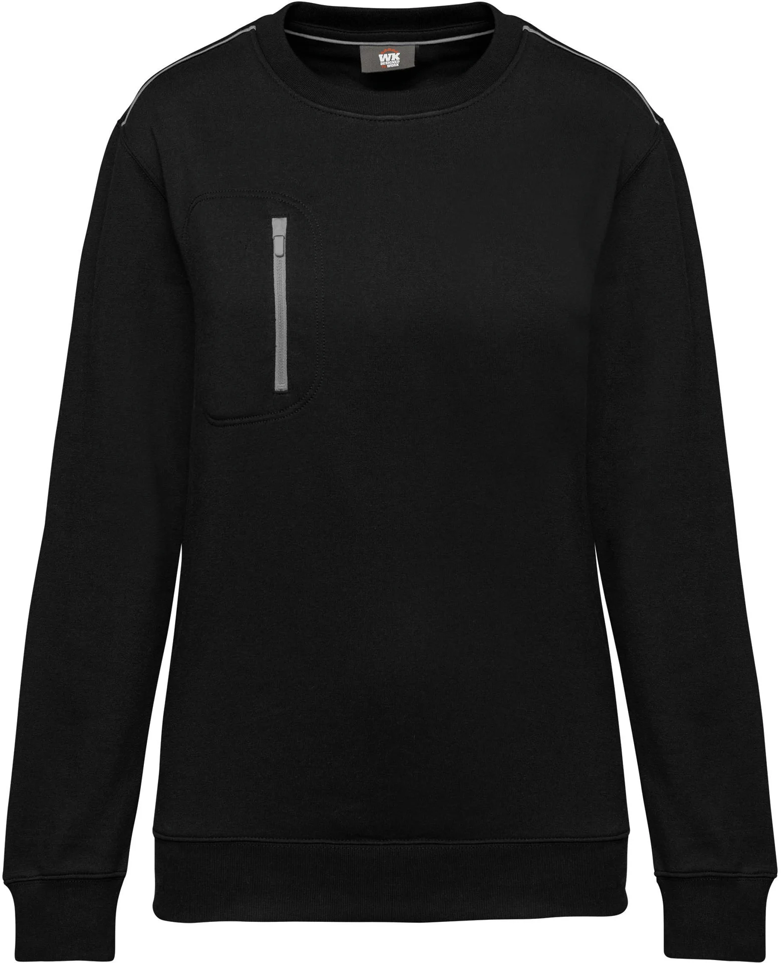 kariban-WK403-workwear-sweater-day-to-day-black-silver-front-3 Kariban Unisex Workwear Sweater "Day-to-Day"