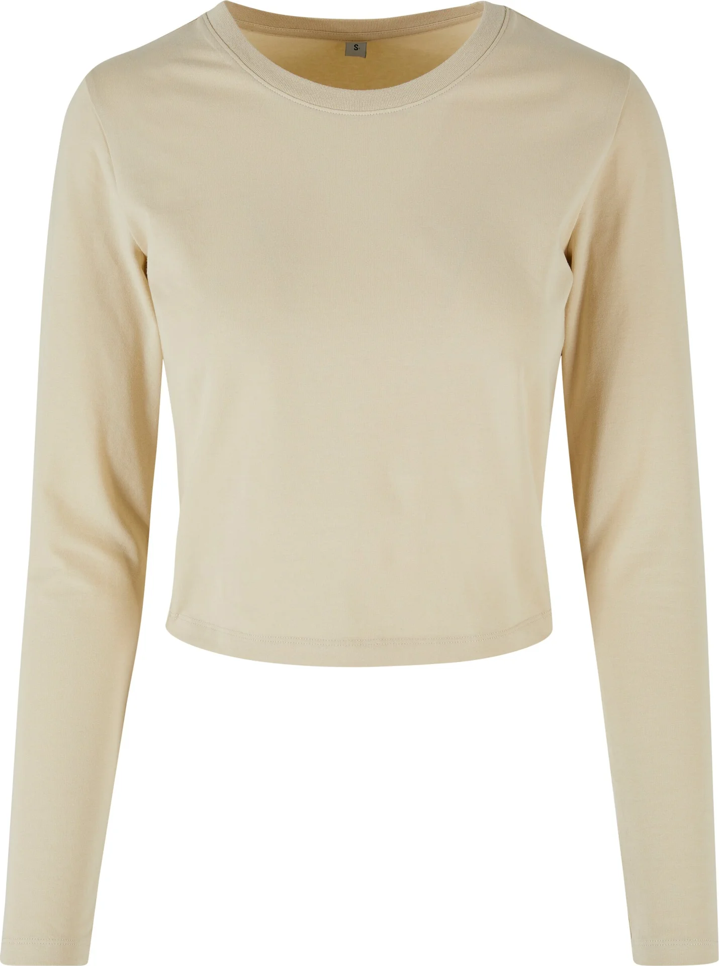 BYB-BY261-ladies-short-longsleeve-t-shirt-sand-front-4 Build Your Brand Ladies Short Longsleeve Tee