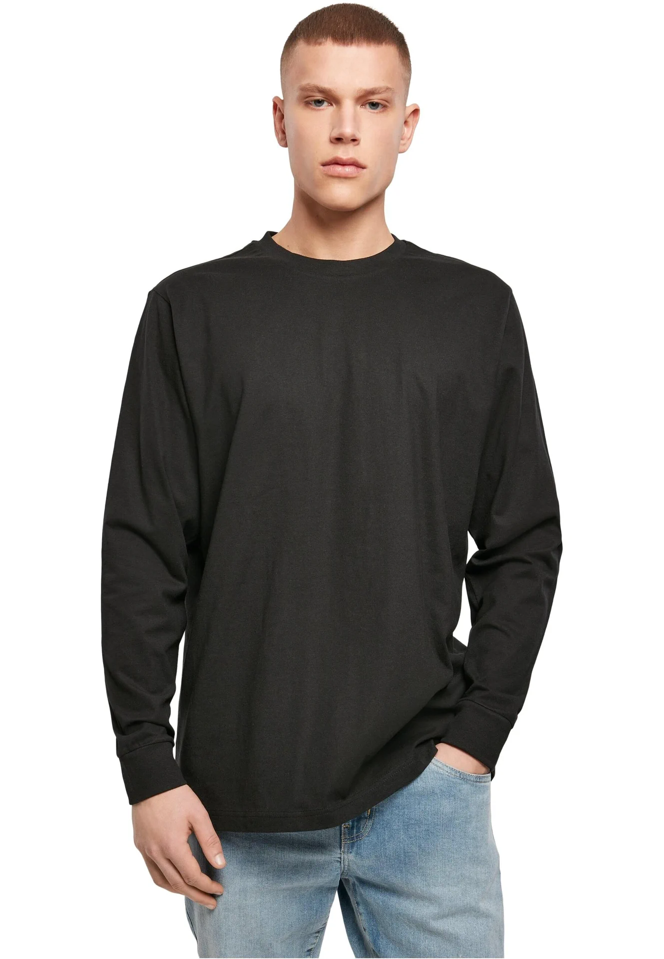 Build Your Brand Long Sleeve Tee With Cuffrib
