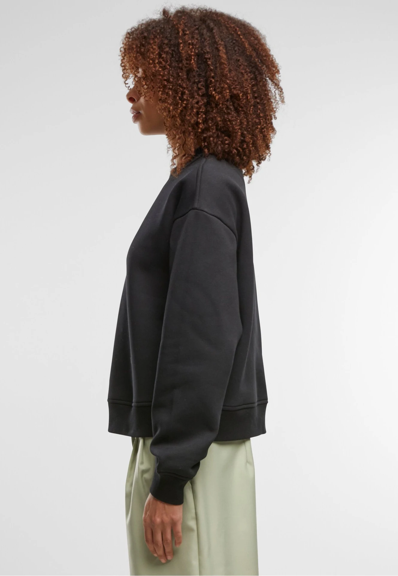 Build Your Brand Ladies Oversized Crewneck Sweatshirt