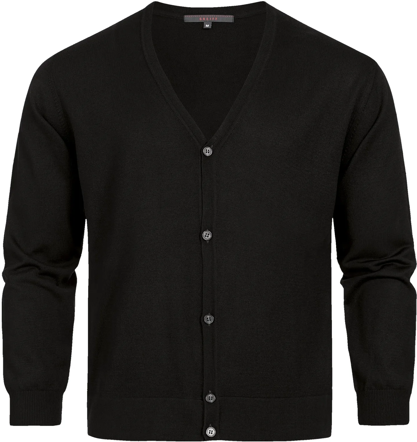 greiff-6043-herren-strickjacke-rf_5050_schwarz-front-2 GREIFF Herren Strickjacke Regular Fit