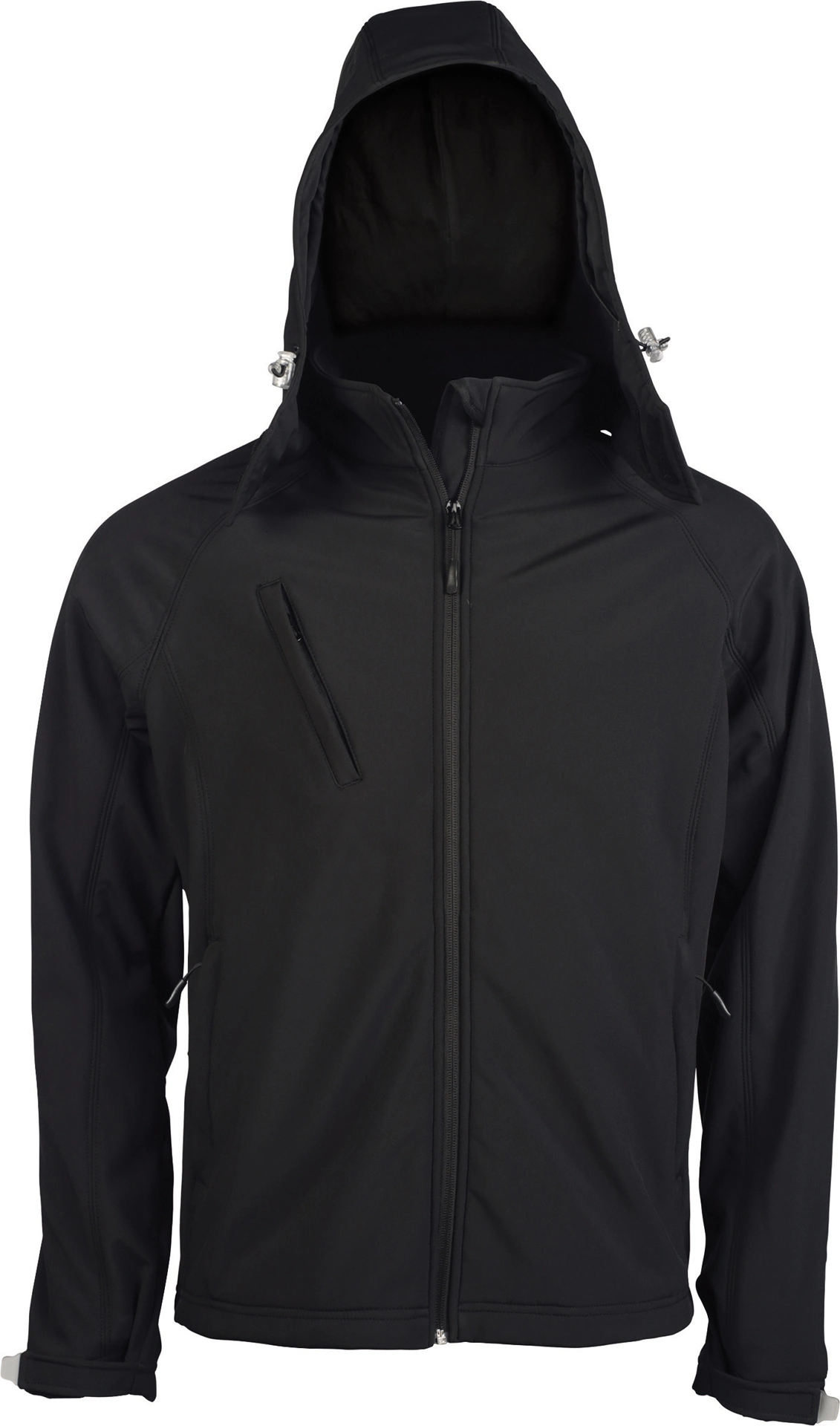 K413-herren-3-lagen-kapuzen-softshell-jacke-black-front-4 Kariban Herren 3-Lagen Kapuzen Softshell Jacke