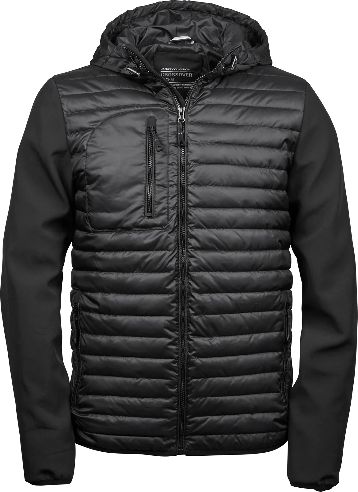 tee-jays-9628-mens-hooded-crossover-jacket-black-black-front-1 Tee Jays Hooded Crossover Jacket