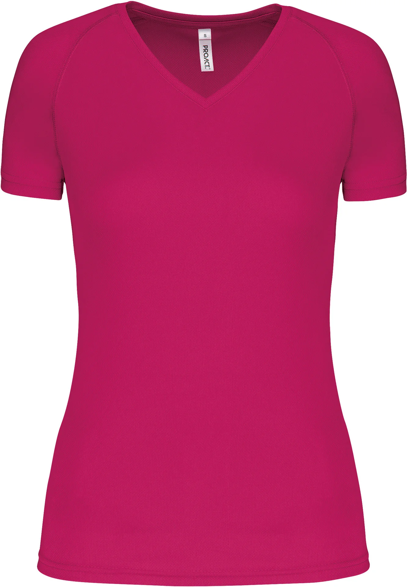 kariban-PA477-damen-v-ausschnitt-sport-shirt-fuchsia-front-3 Kariban Damen V-Ausschnitt Sport Shirt