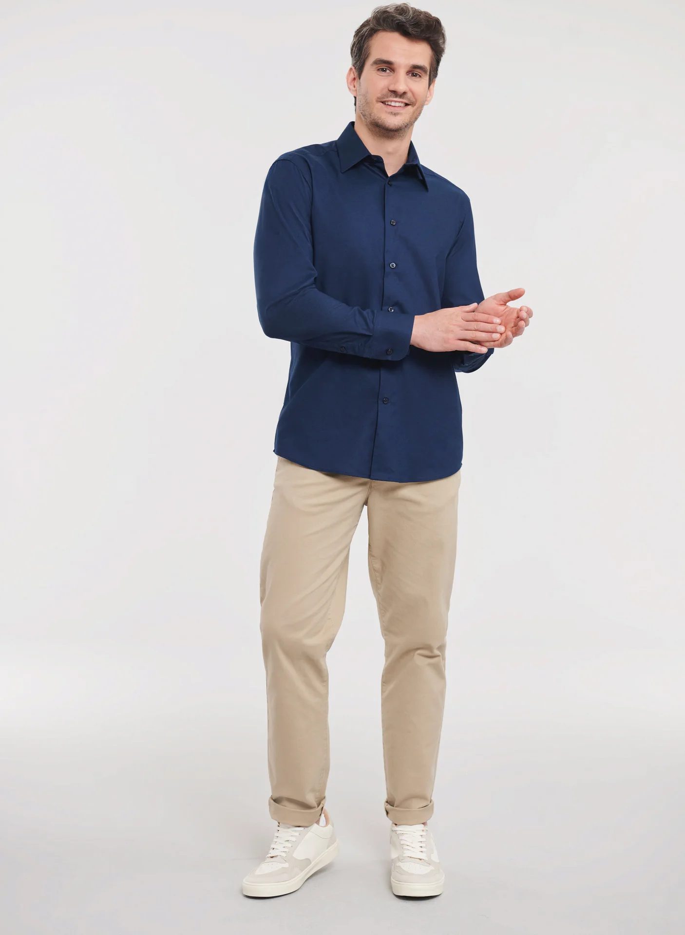 Russell Men's Long Sleeve Easy Care Tailored Oxford Shirt