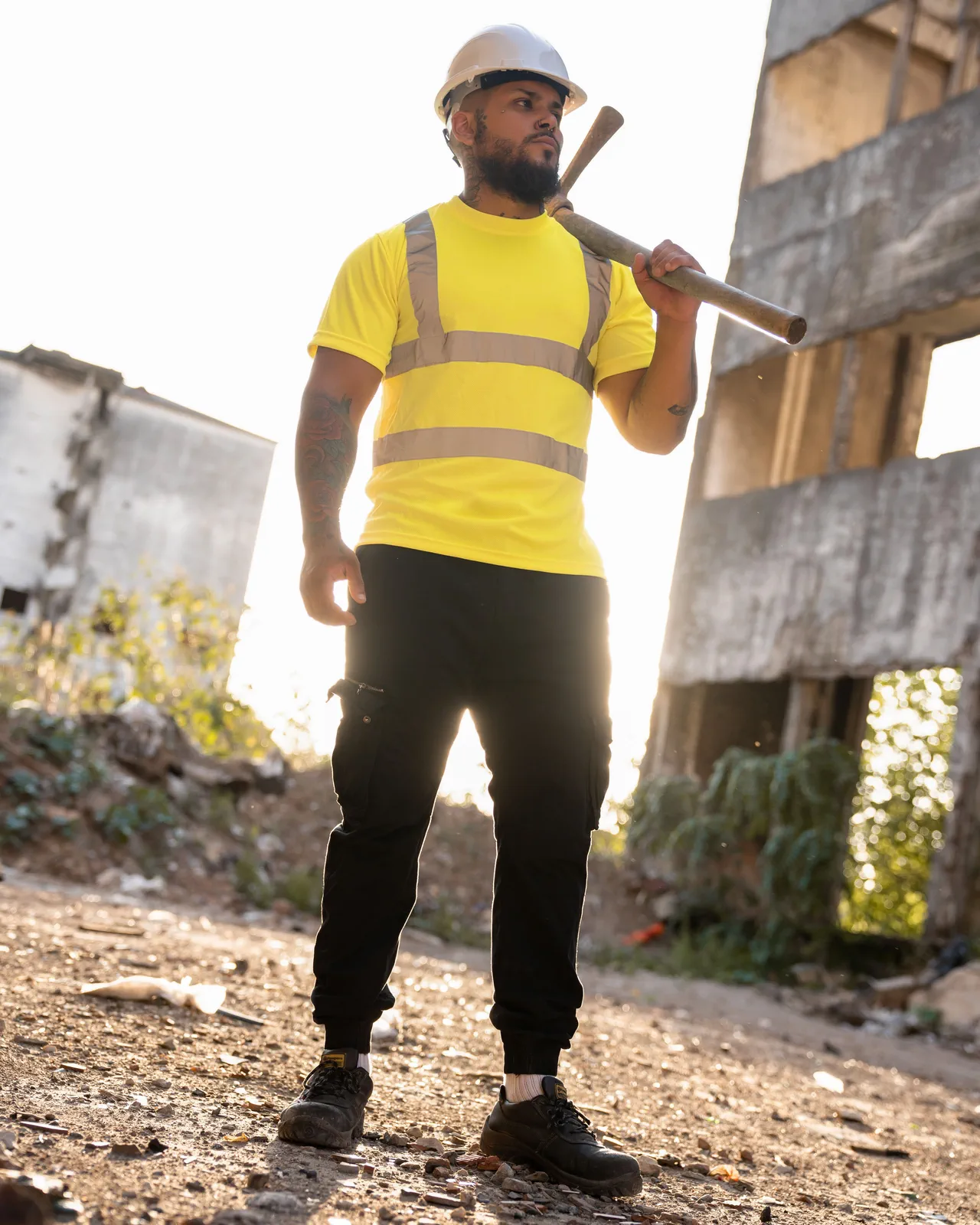 korntex-kxshirt-hi-vis-basic-t-shirt-cordoba-signalyellow-model-1 Korntex Hi-Vis Basic T-Shirt Cordoba