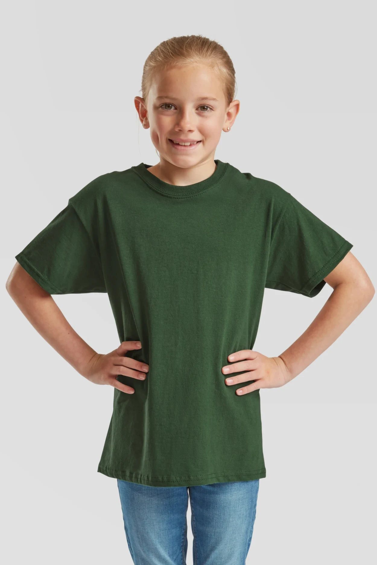 fruit-of-the-loom-61-019-0-kids-original-t-shirt-bottlegreen-model-0 F.O.L. Kids Original T