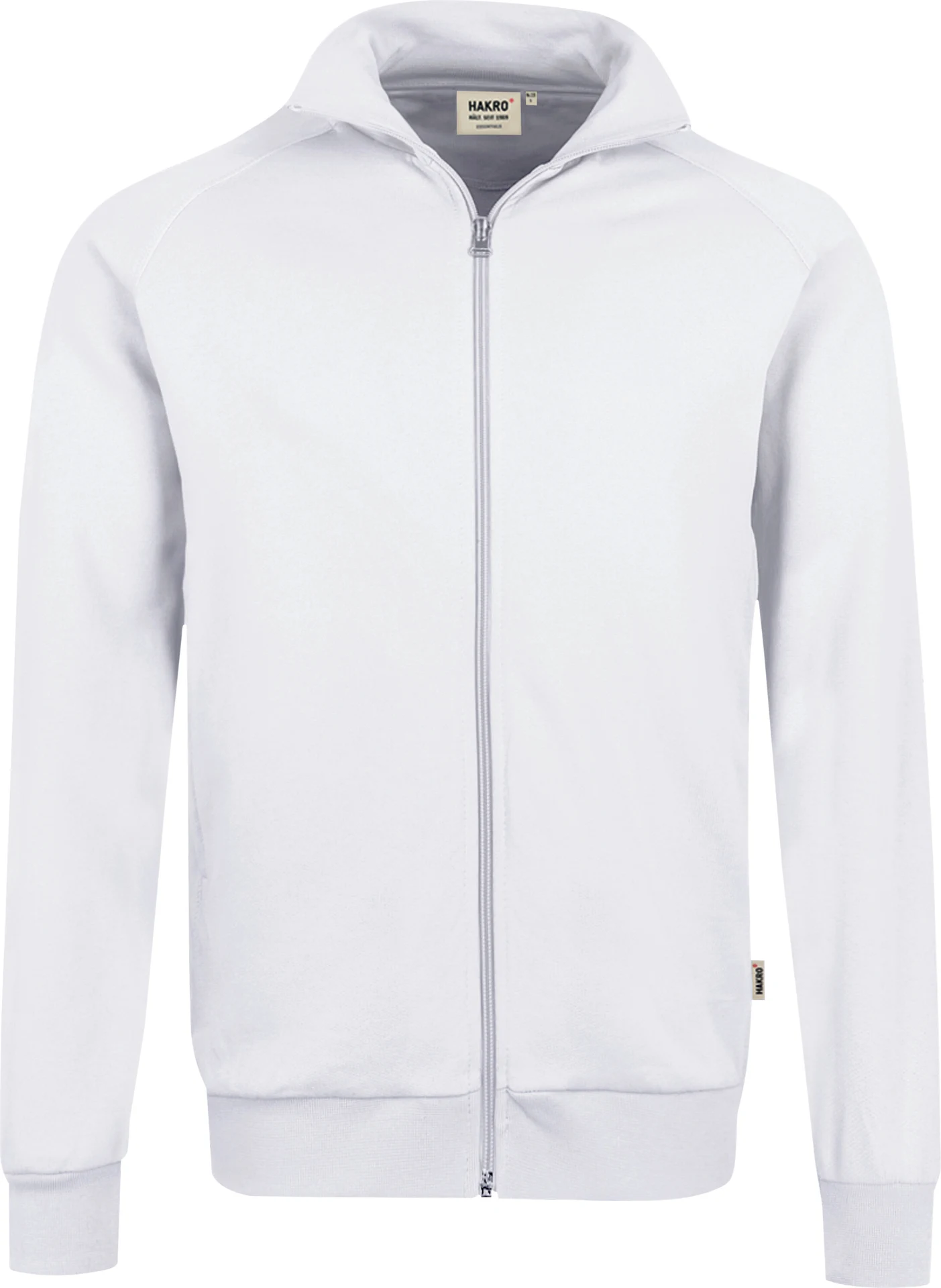 hakro-606-sweatjacke-premium-weiss-front-1 HAKRO Sweatjacke 606 College