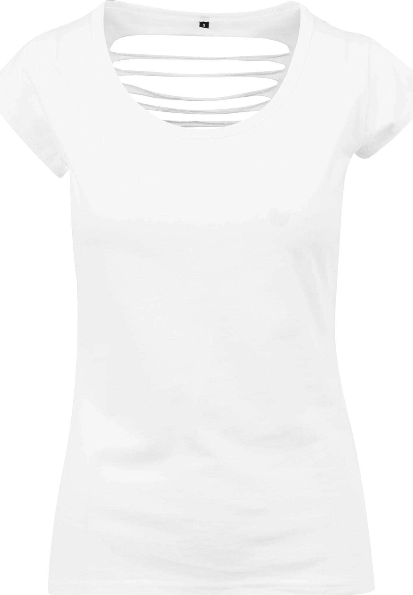 BYB-BY035-ladies-back-cut-t-shirt-white-front-4 Build Your Brand Ladies Back Cut Tee