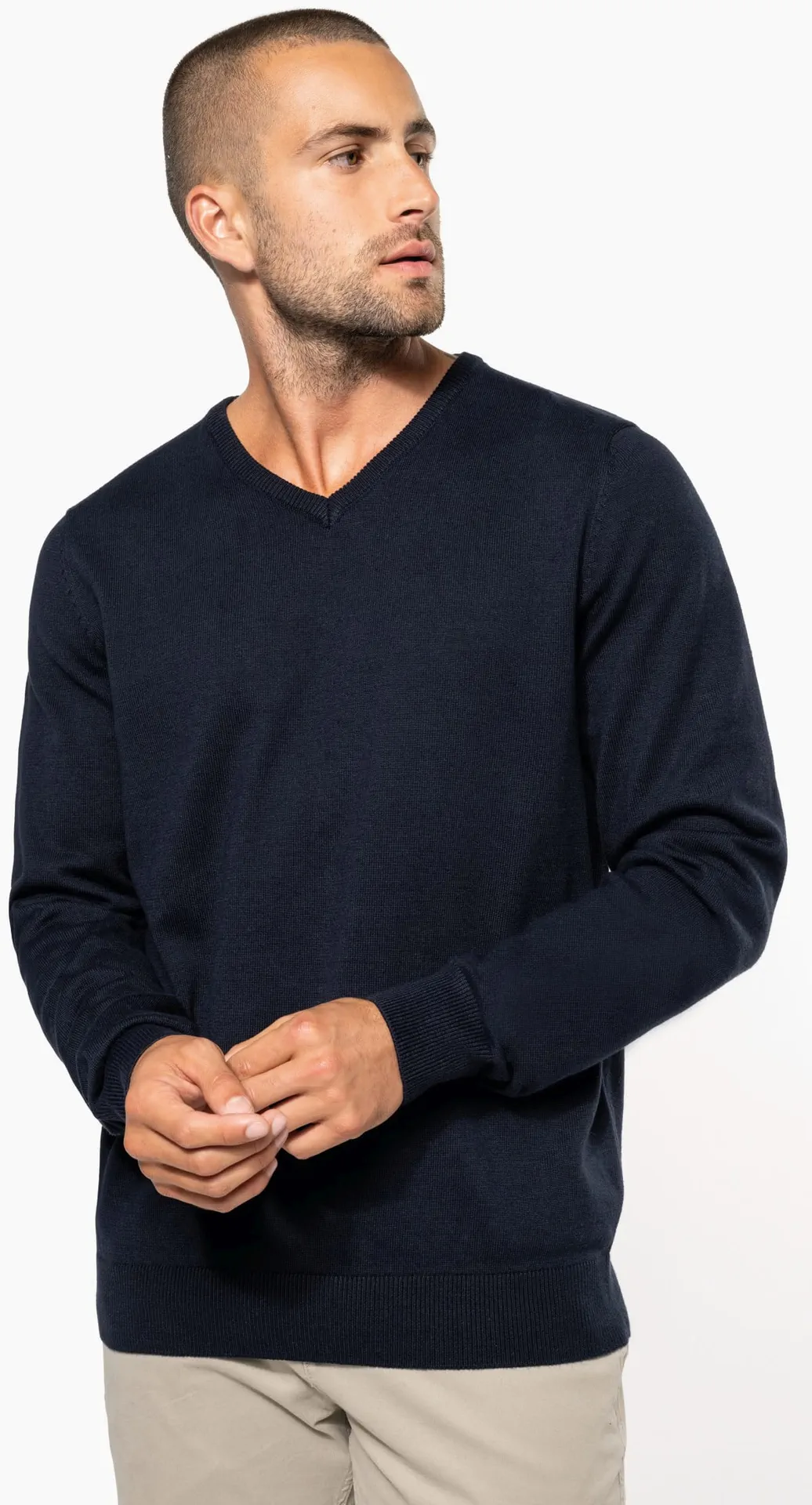 Kariban Herren V-Ausschnitt Pullover