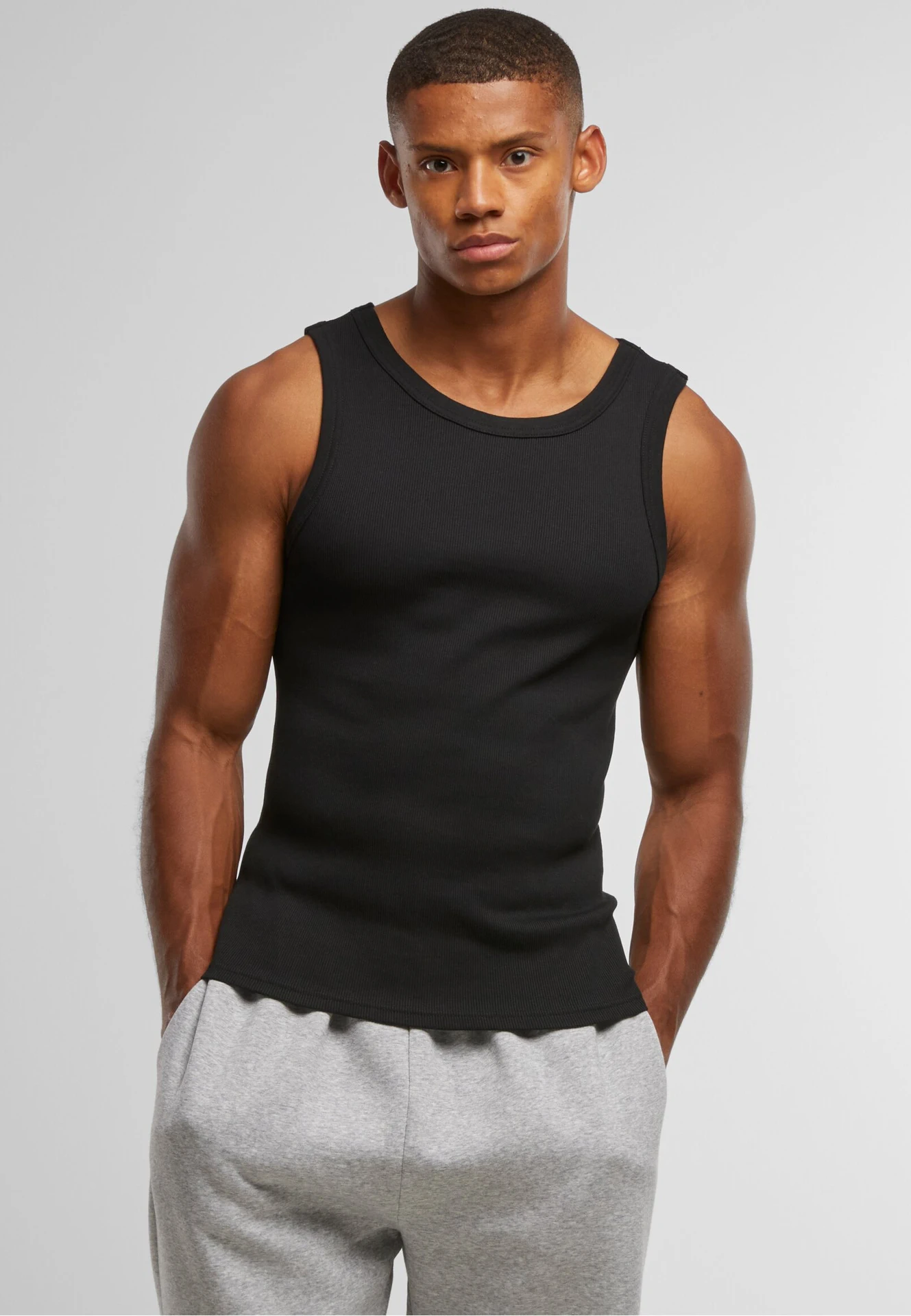 BYB-BY382-mens-tanktop-black-model-0 Build Your Brand Tanktop