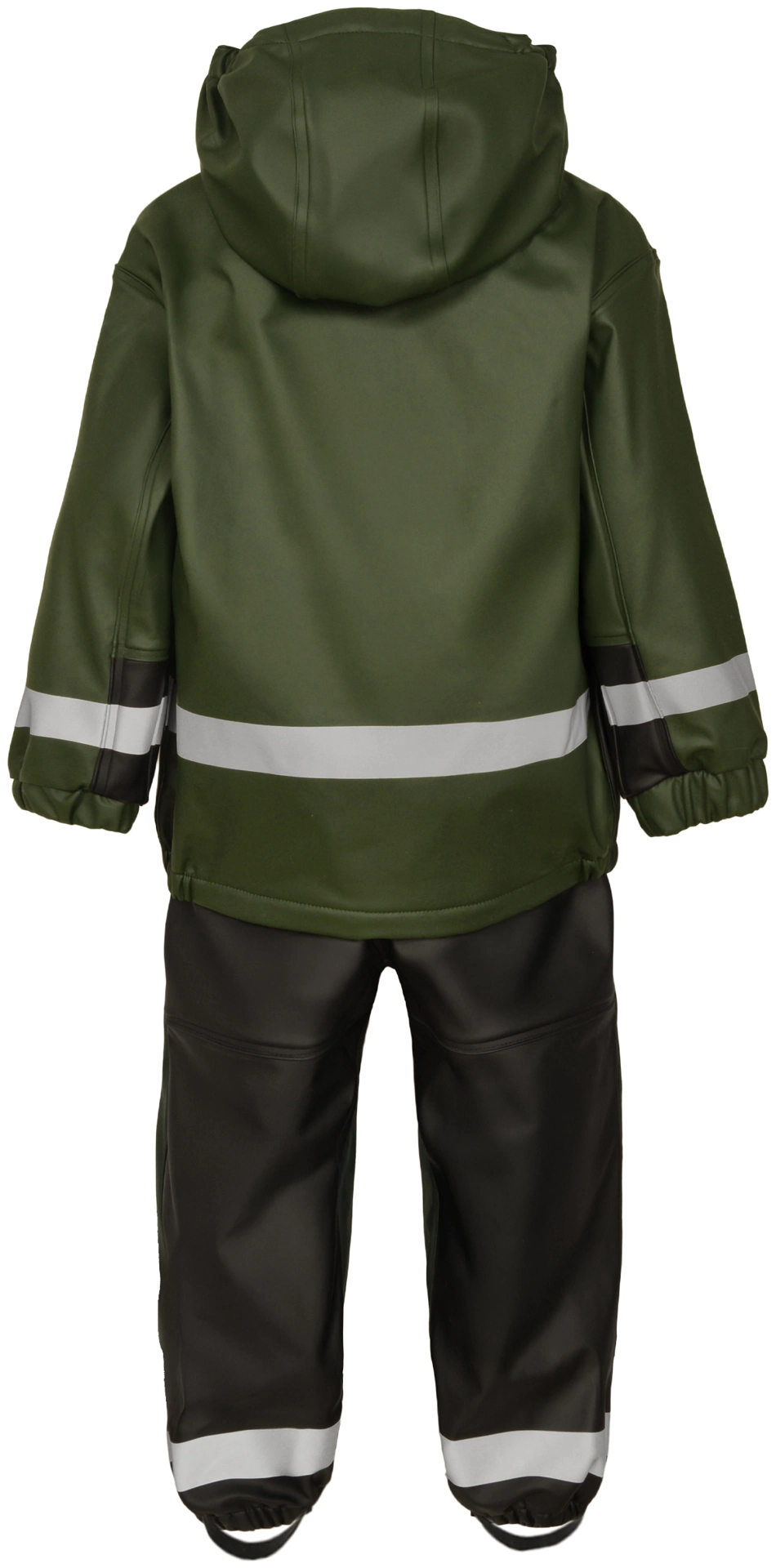 lyngsoe-f1552-kid-regenset-jacke-und-latzhose-mit-weichem-fleecefutter-gruen-back-2 Lyngsøe F1552-KID Regenset Jacke & Latzhose mit weichem Fleecefutter