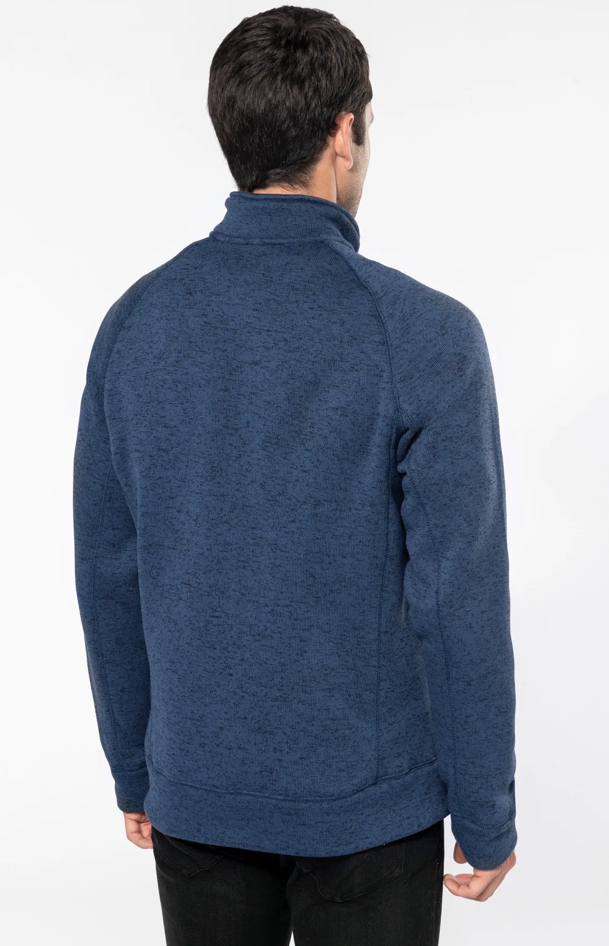 kariban-K9106-herren-melange-strickfleece-jacke-model-1 Kariban Herren Melange Strickfleece Jacke