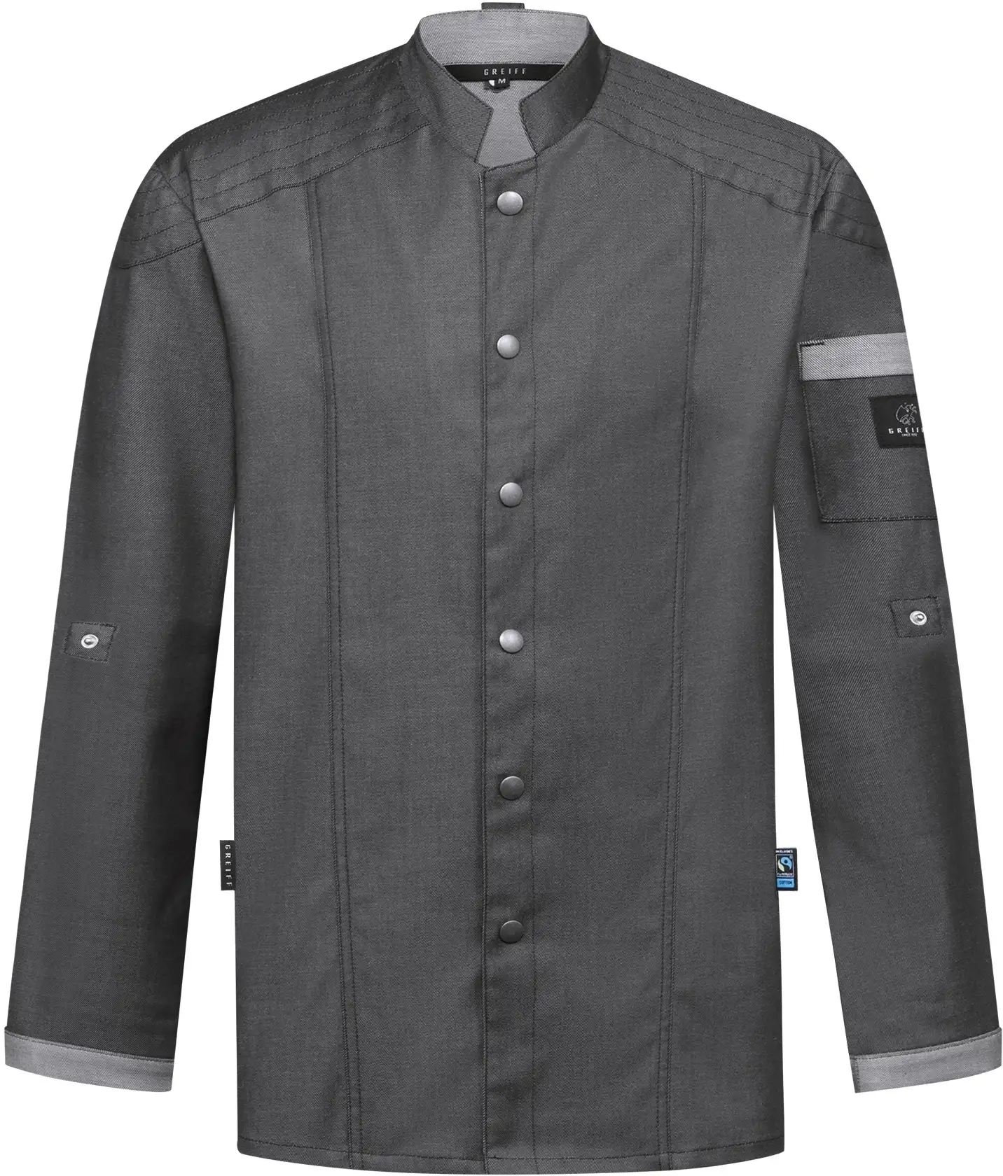 greiff-55721-herren-kochjacke-biker-rf_6910_denim-anthrazit-front-2 GREIFF Kochjacke im Bikerstyle Regular Fit