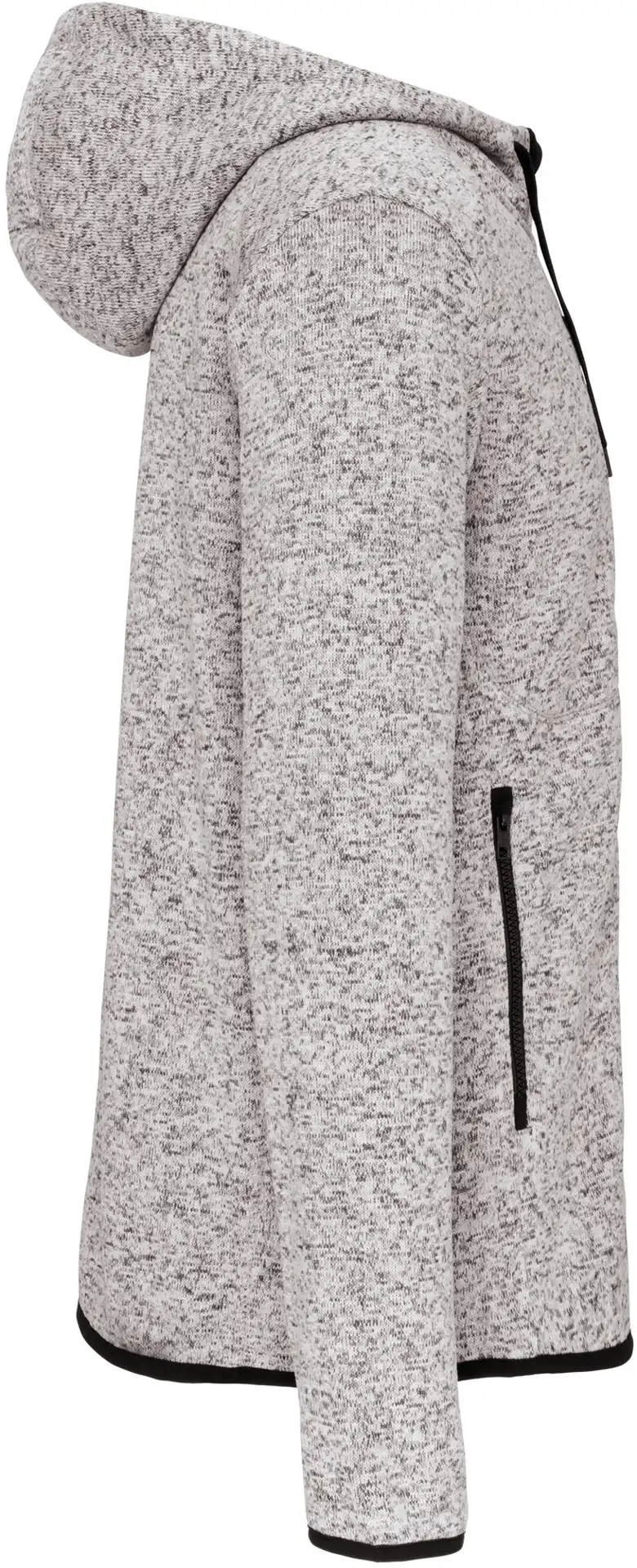 Kariban Herren Melange Kapuzen Strickfleece Jacke