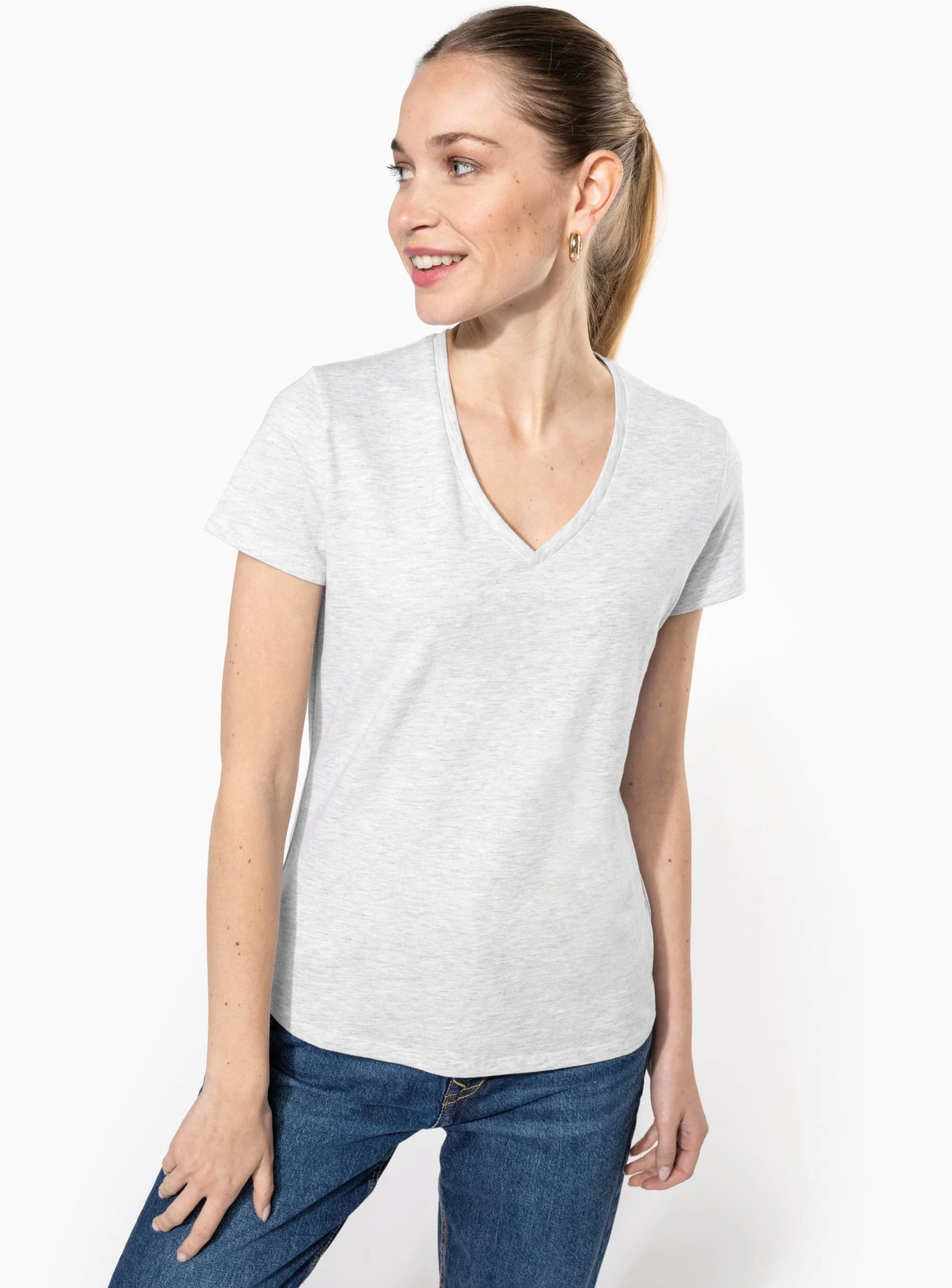 Kariban Damen V-Neck T-Shirt