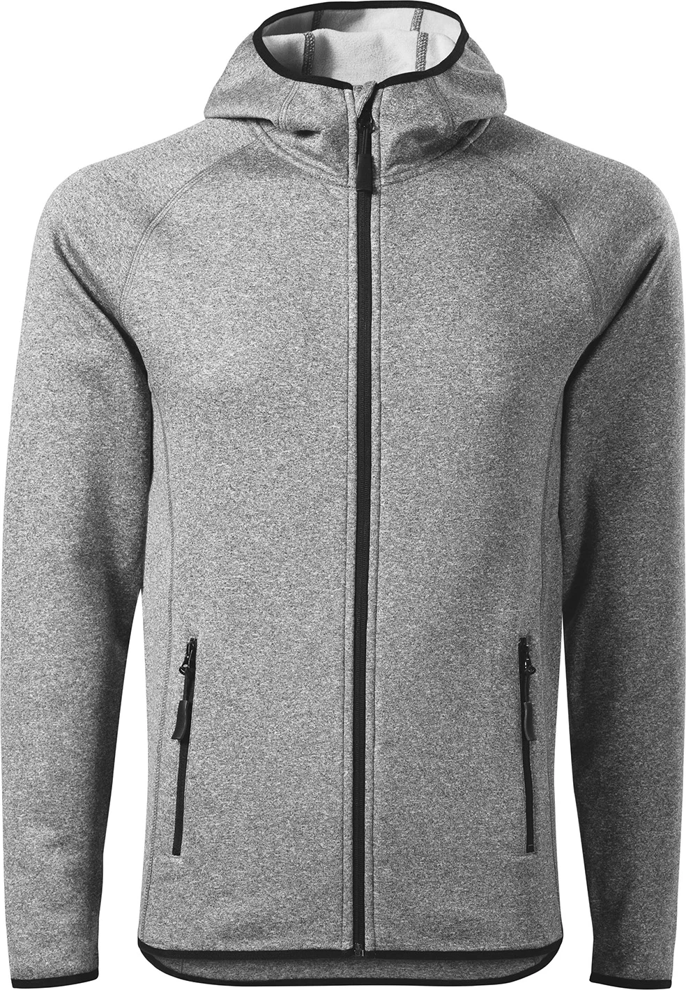 malfini-417-direct-stretch-fleece-herren-dunkelgrau-meliert-front-2 MALFINI Fleecejacke Direct 417