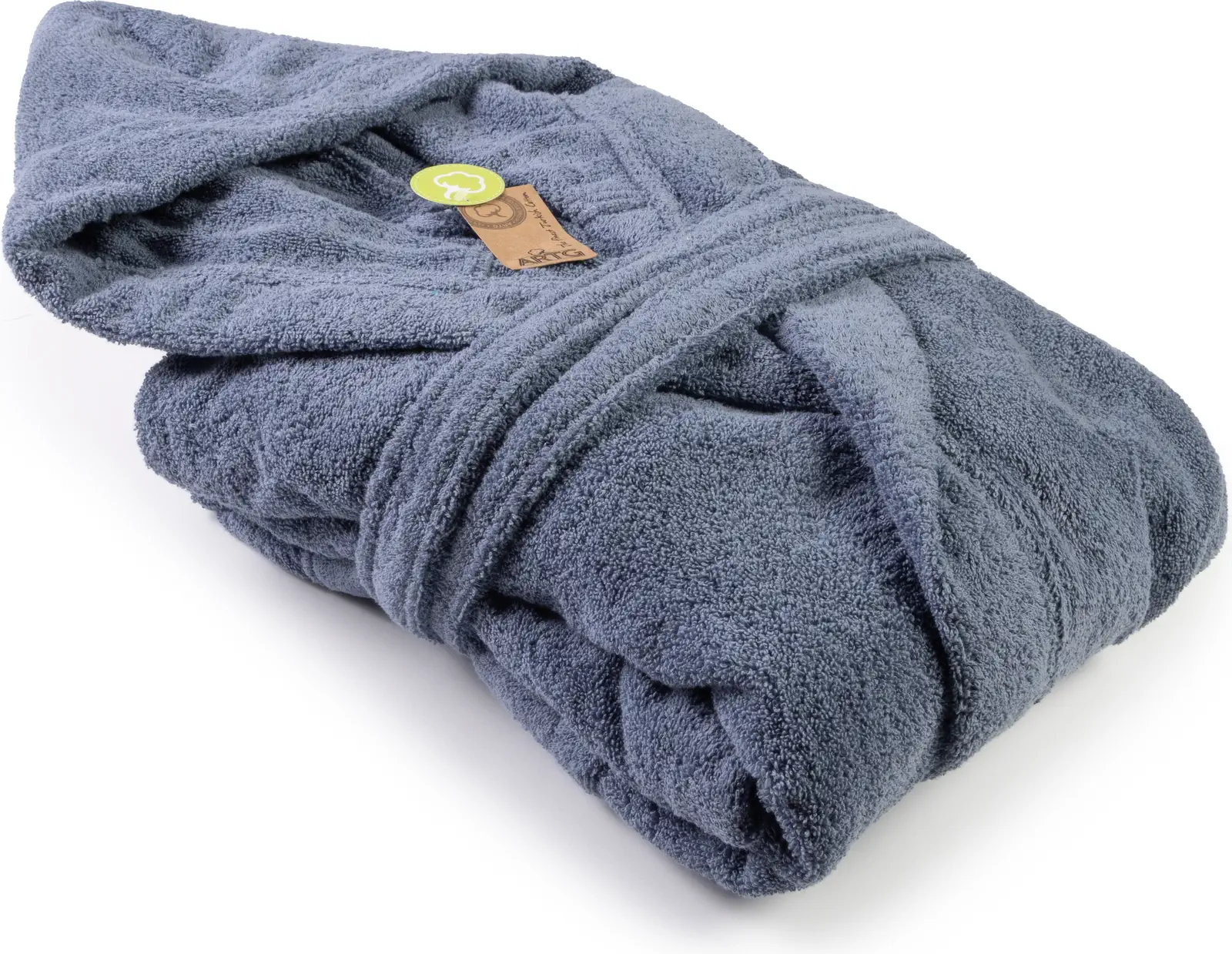 artg-ar026-bathrobe-with-hood-jeansblue-front-1 ARTG Bathrobe With Hood