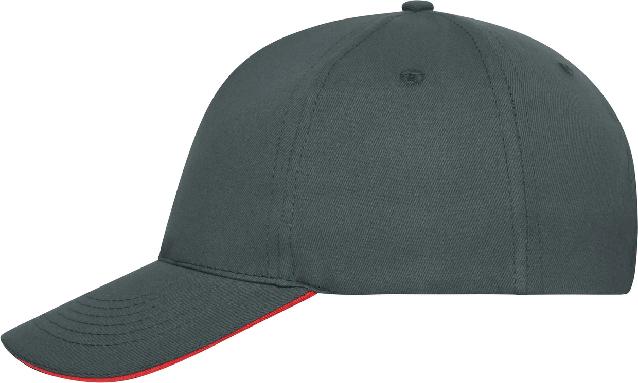 daiber-mb6238-5-panel-sandwich-cap-bio-cotton-graphite-red-left-4 daiber 5-Panel Sandwich Cap Bio Cotton