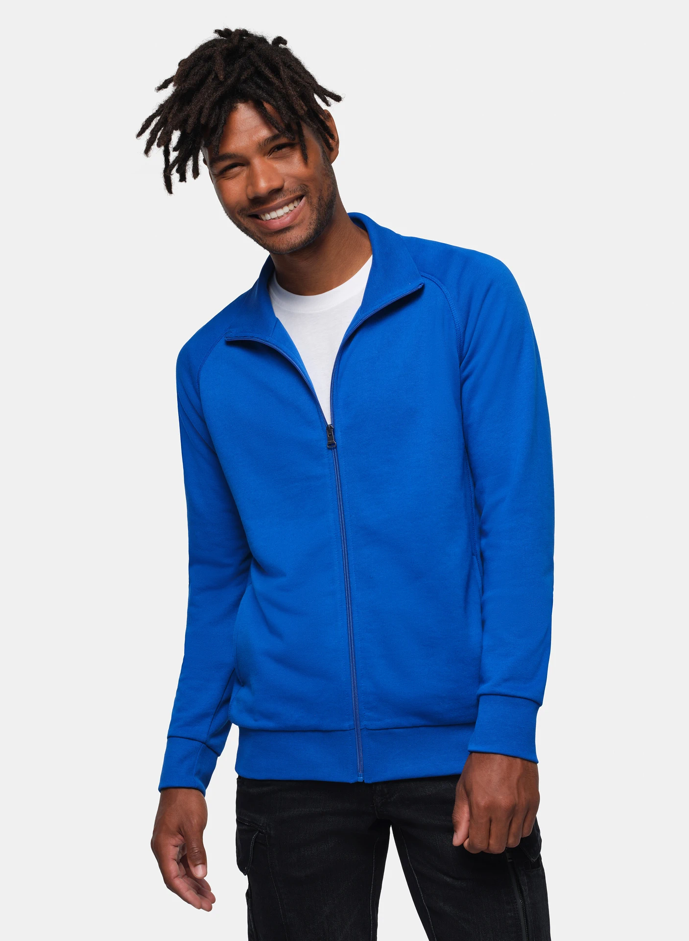 hakro-606-sweatjacke-premium-royalblau-model-0 HAKRO Sweatjacke 606 College
