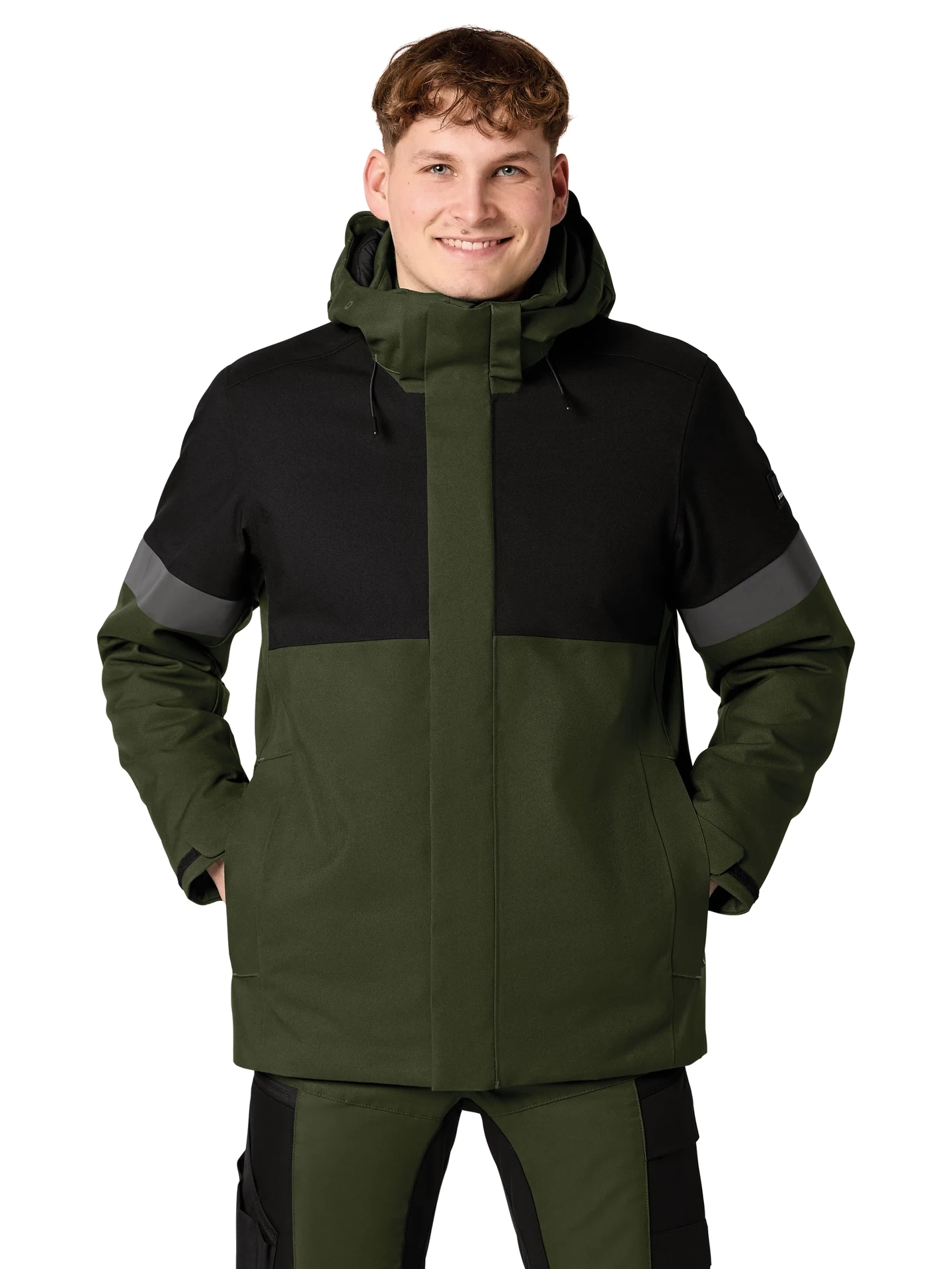 fhb-80236-winterjacke-adrian-oliv-schwarz-model-0 FHB Winter-Arbeitsjacke ADRIAN