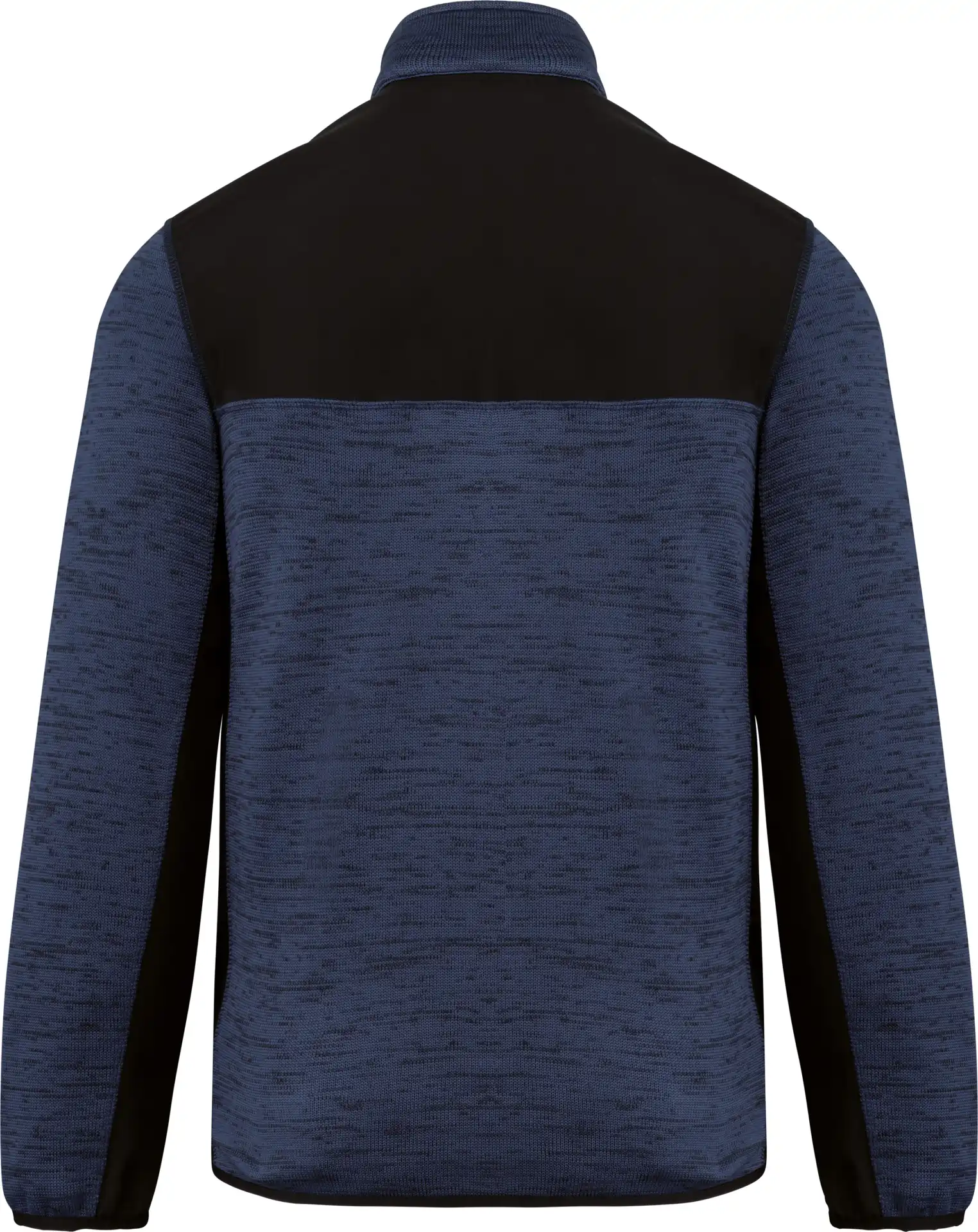 kariban-WK9108-herren-workwear-strickfleece-jacke-navymelange-black-back-6 Kariban Herren Workwear Strickfleece Jacke
