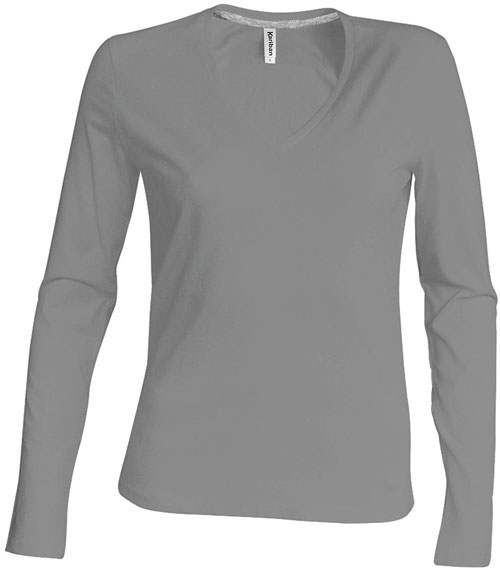 Kariban Damen V-Neck T-Shirt langarm