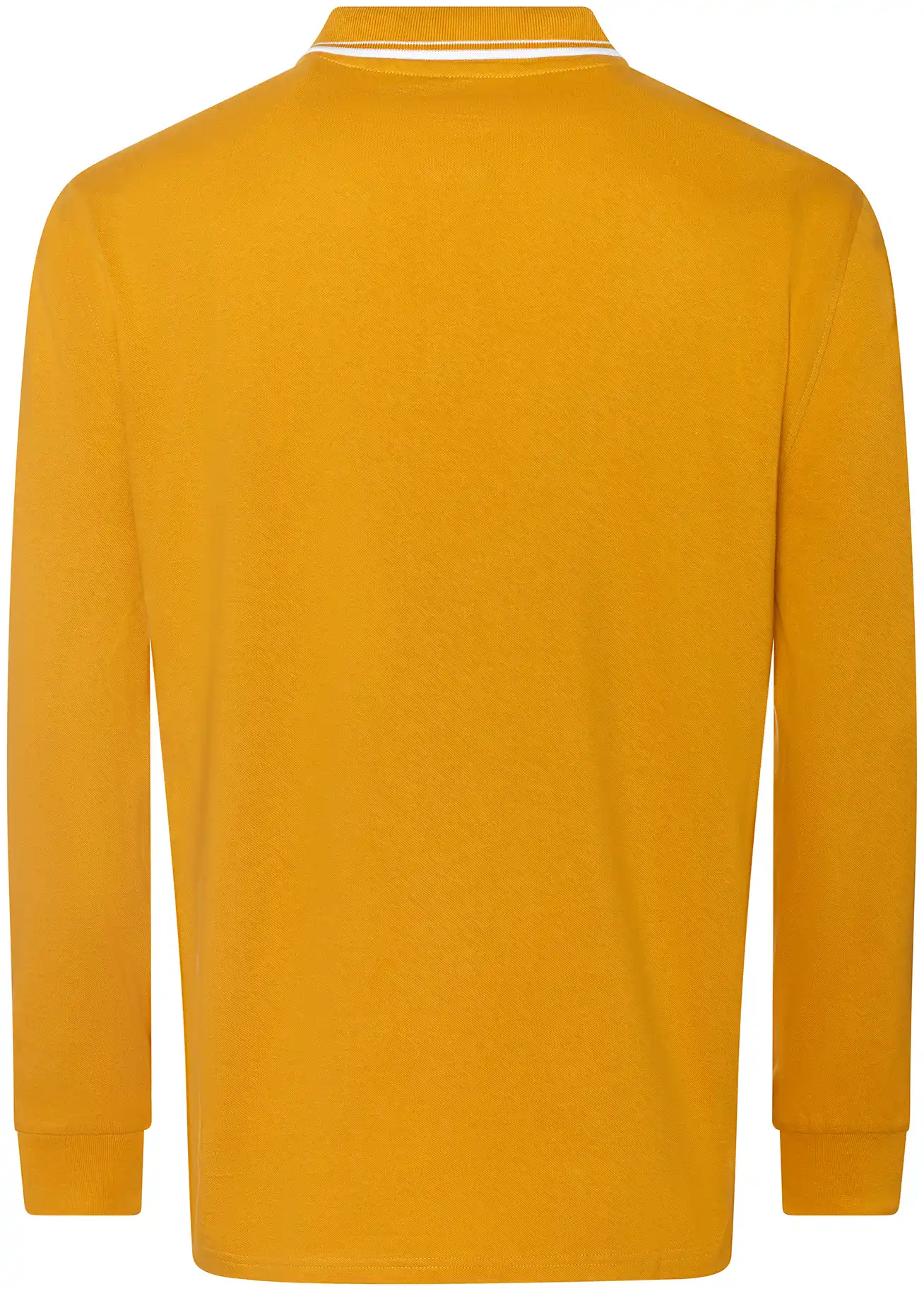 justpolos-jp103-long-sleeve-tipped-100-poloshirt-mustard-white-back-3 Just Polos Long Sleeve Tipped 100 Polo
