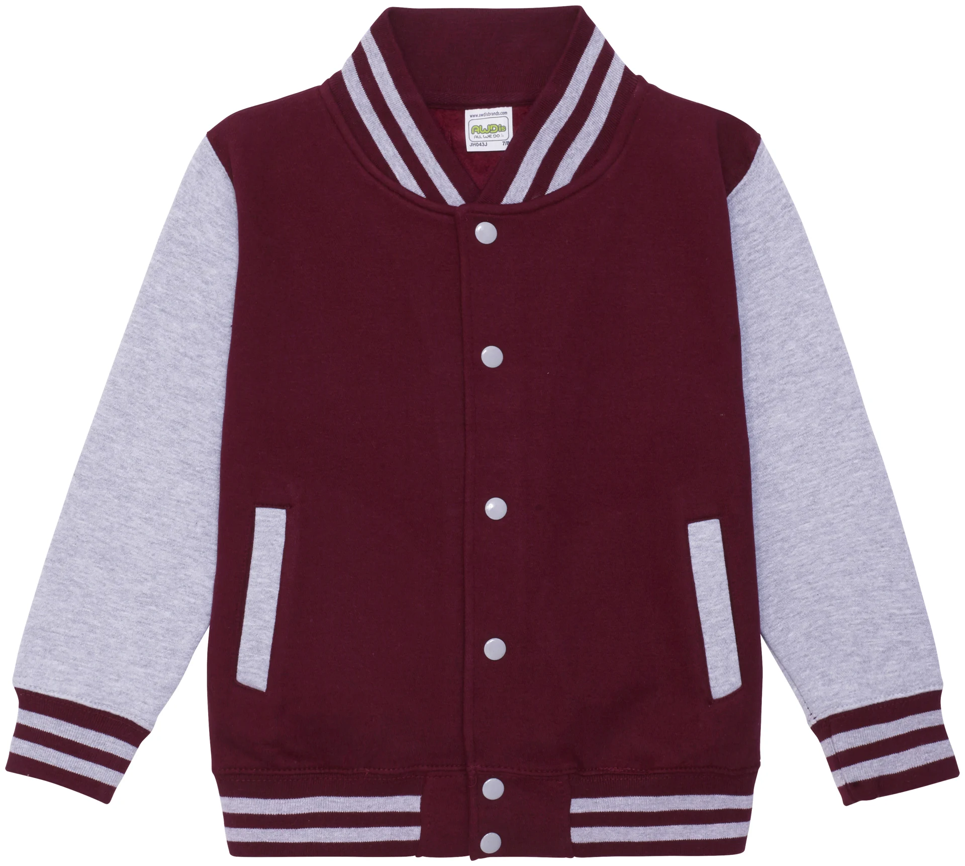 burgundy/heather grey