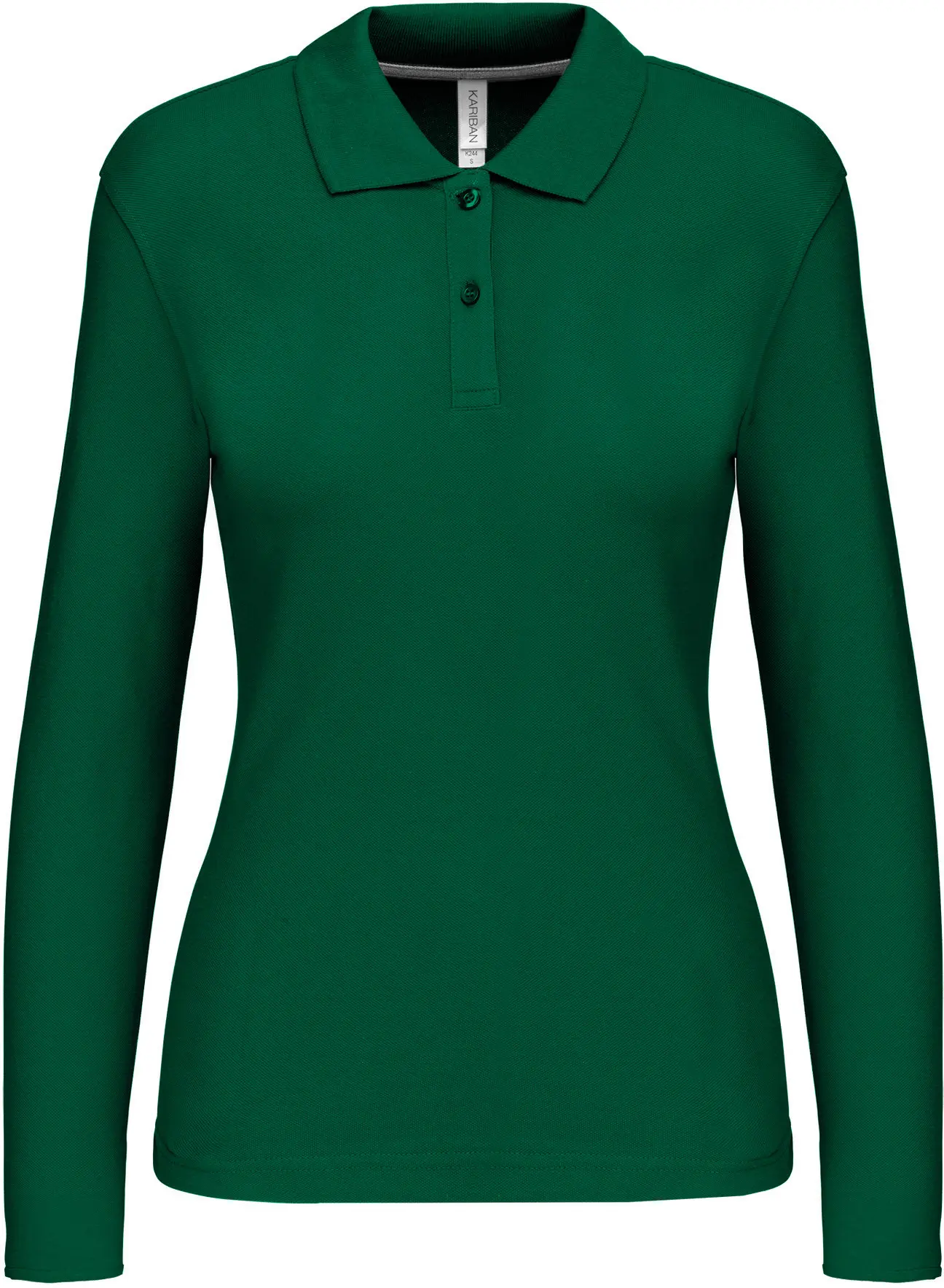 kariban-K244-damen-pique-polo-langarm-kellygreen-front-3 Kariban Damen Piqué Polo langarm