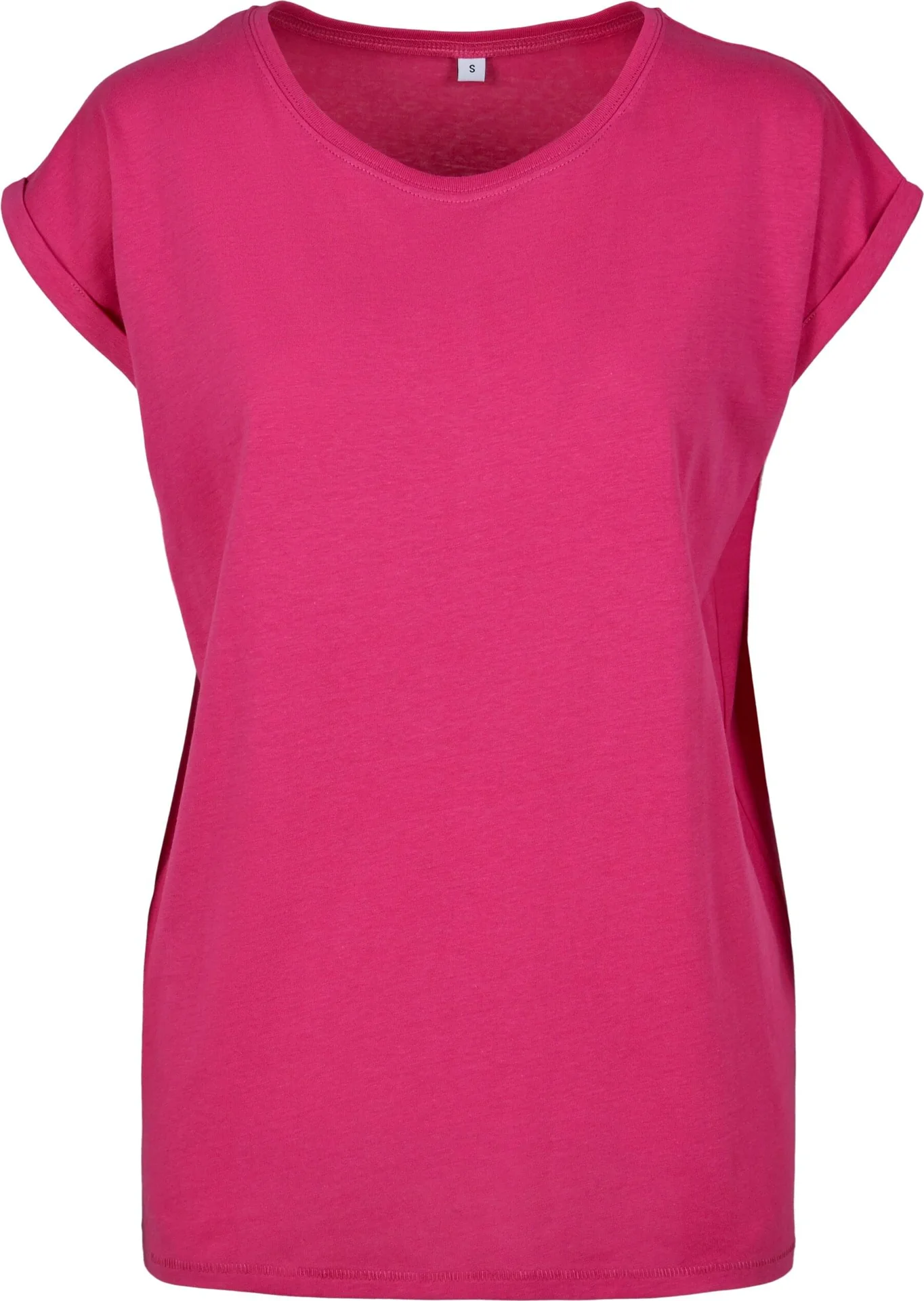 BYB-BY021-ladies-extended-shoulder-t-shirt-hibiskuspink-front-4 Build Your Brand Ladies Extended Shoulder Tee