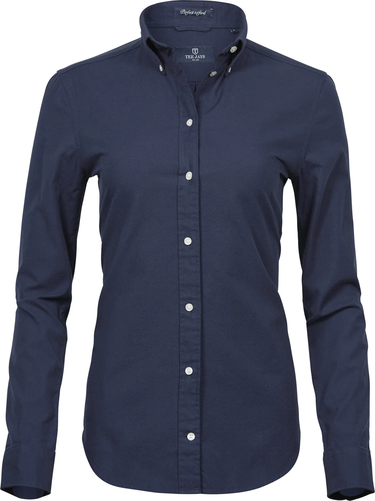 tee-jays-4001-womens-perfect-oxford-shirt-navy-front-1 Tee Jays Women's Perfect Oxford Shirt