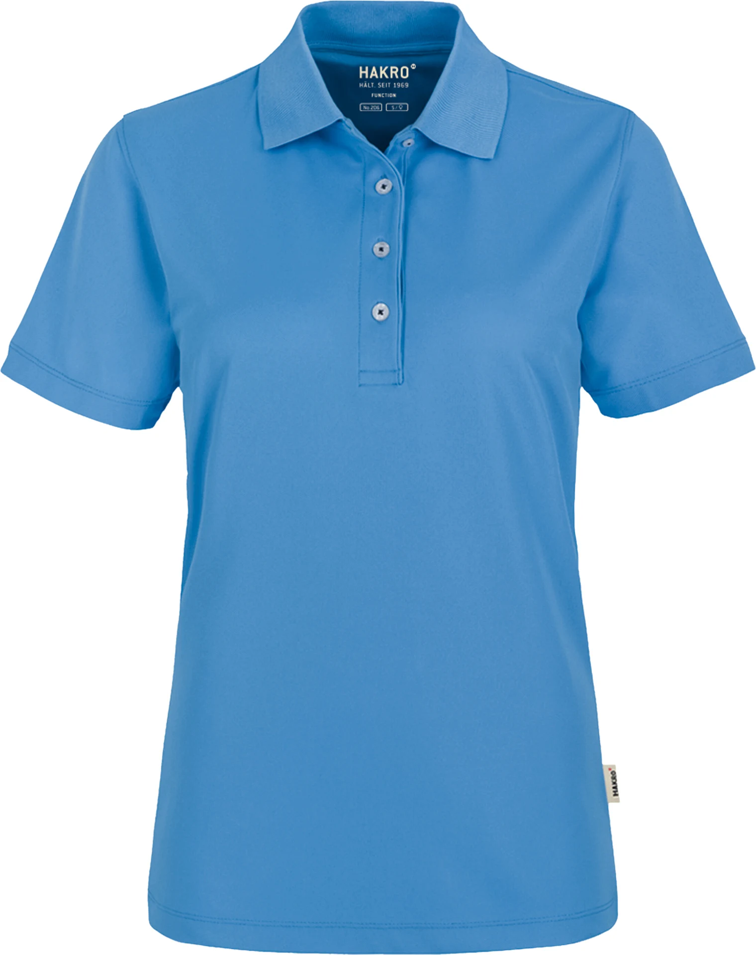 hakro-206-damen-poloshirt-coolmax-malibublau-front-1 HAKRO Women-Poloshirt 206 Coolmax