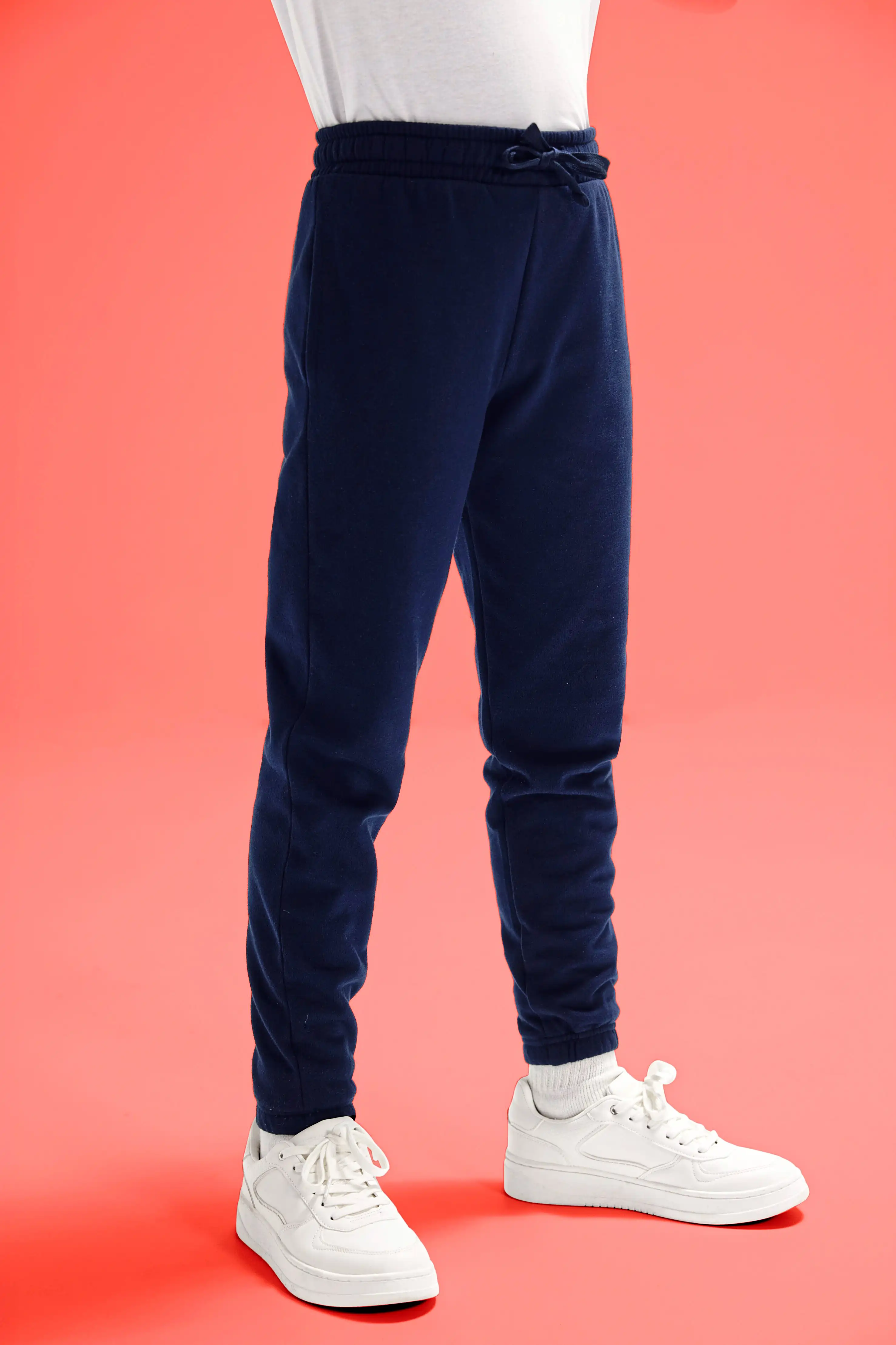 bc-bk001-kids-id000-sweatpant-navy-model-1 B&C Kids ID.000 Sweatpant