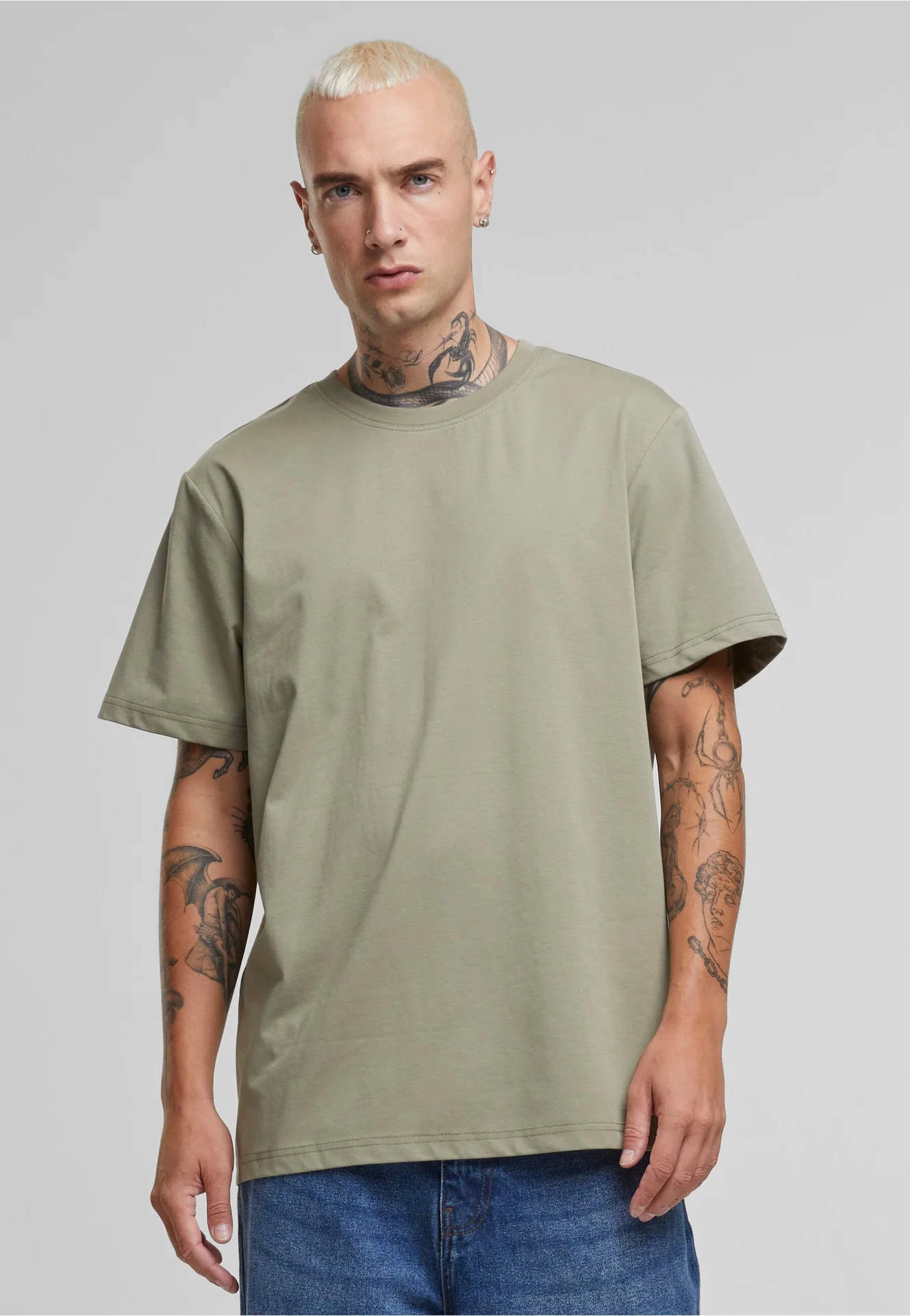 BYB-BY362-sorona-regular-t-shirt-paleolive-model-0 Build Your Brand Sorona® Regular Tee