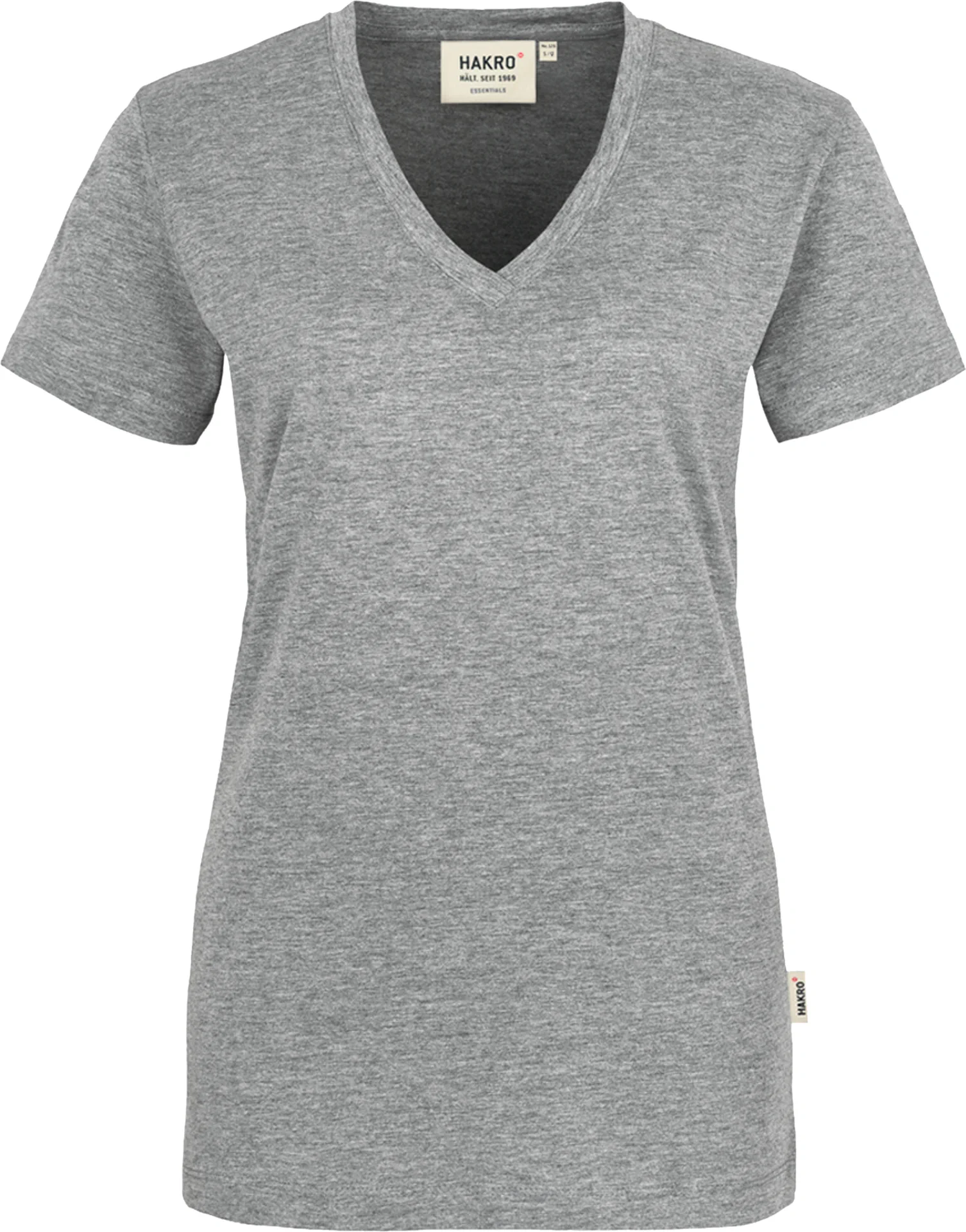 hakro-126-damen-v-shirt-classic-graumeliert-front-1 HAKRO Women-V-Shirt 126 Classic