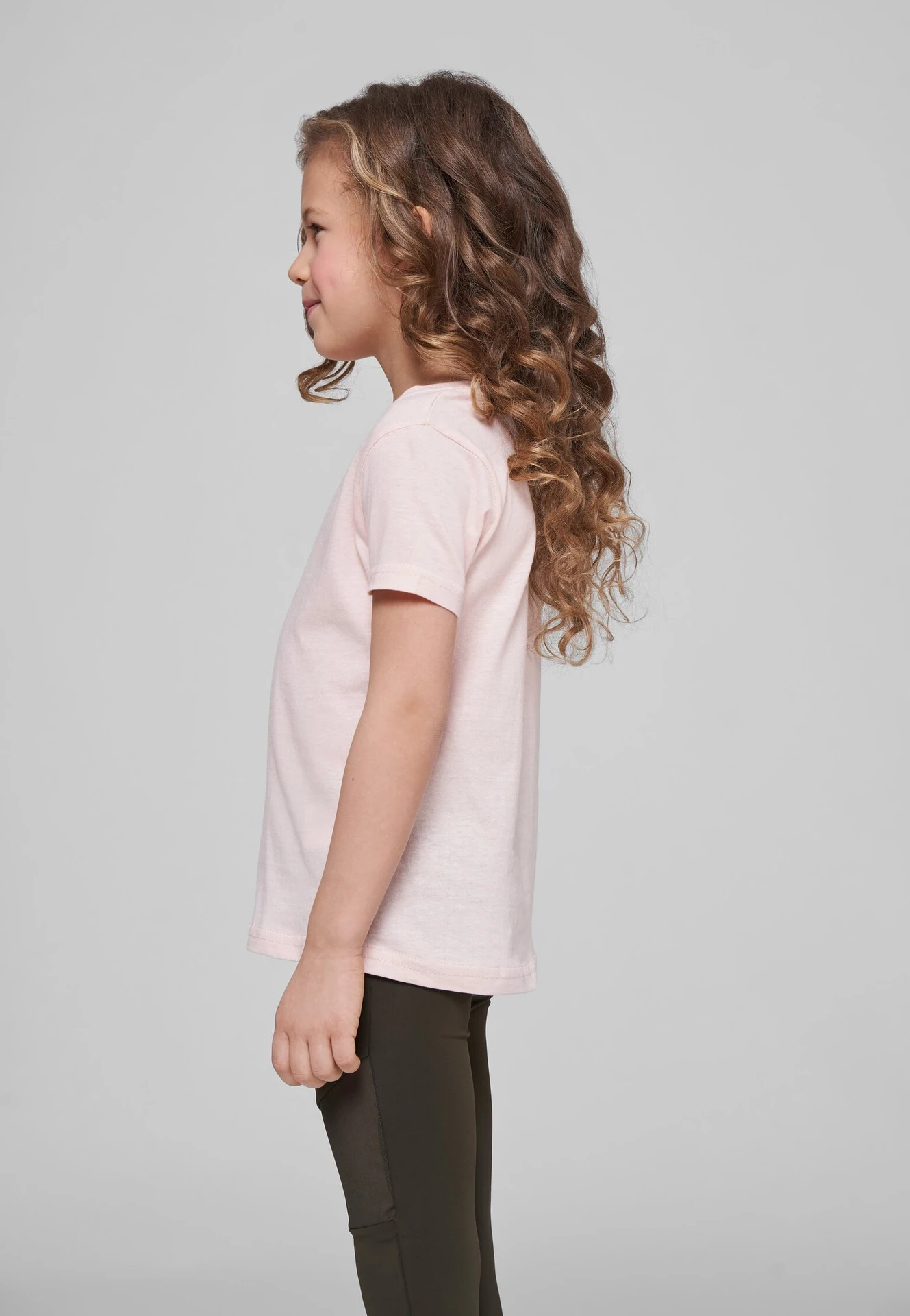 BYB-BY115-girls-short-sleeve-t-shirt-pink-model-1 Build Your Brand Girls Short Sleeve Tee