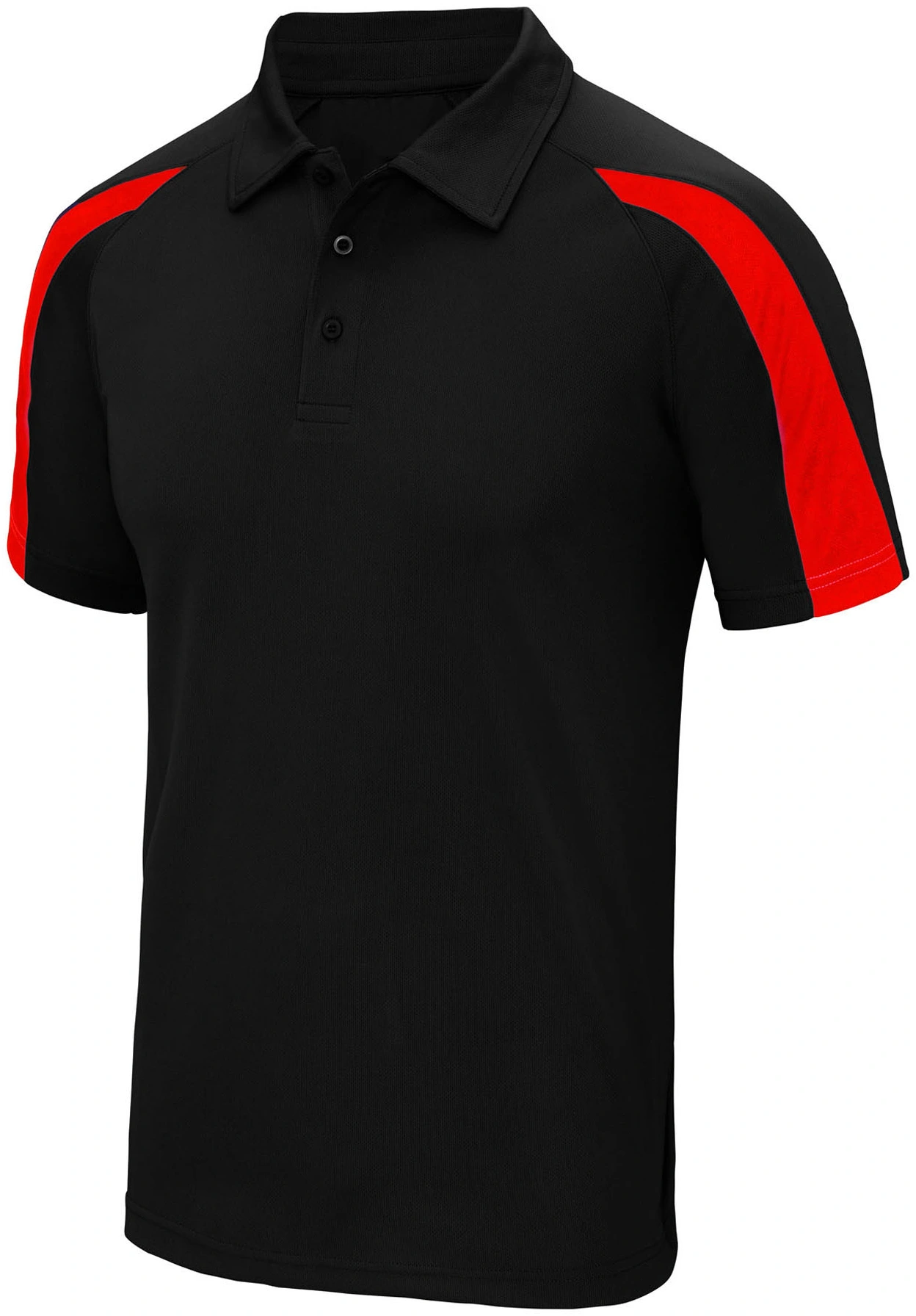 justcool-jc043-contrast-cool-poloshirt-jetblack-firered-front-1 Just Cool Contrast Cool Polo