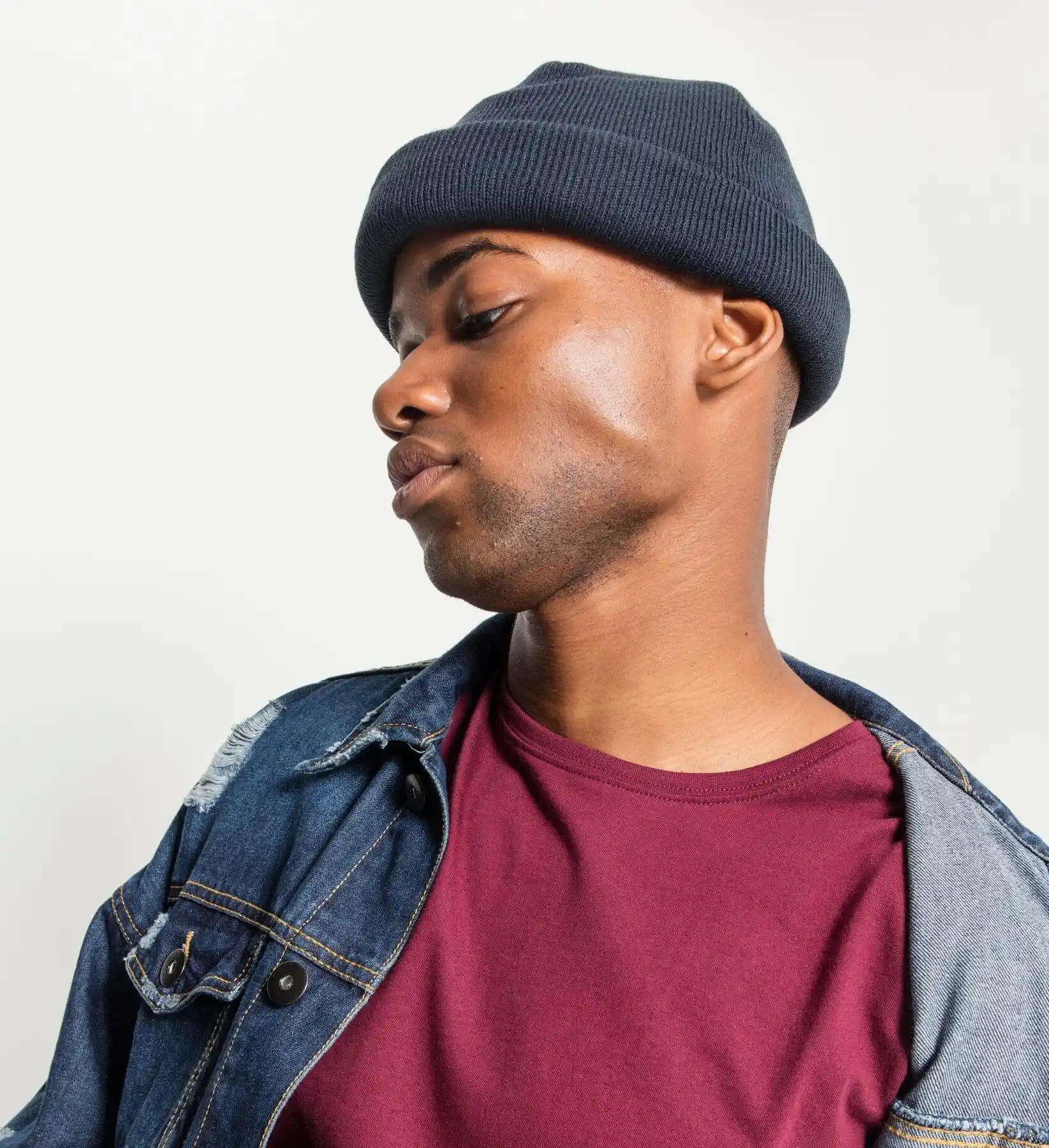 BYB-BY001-heavy-knit-beanie-navy-model-0 Build Your Brand Heavy Knit Beanie