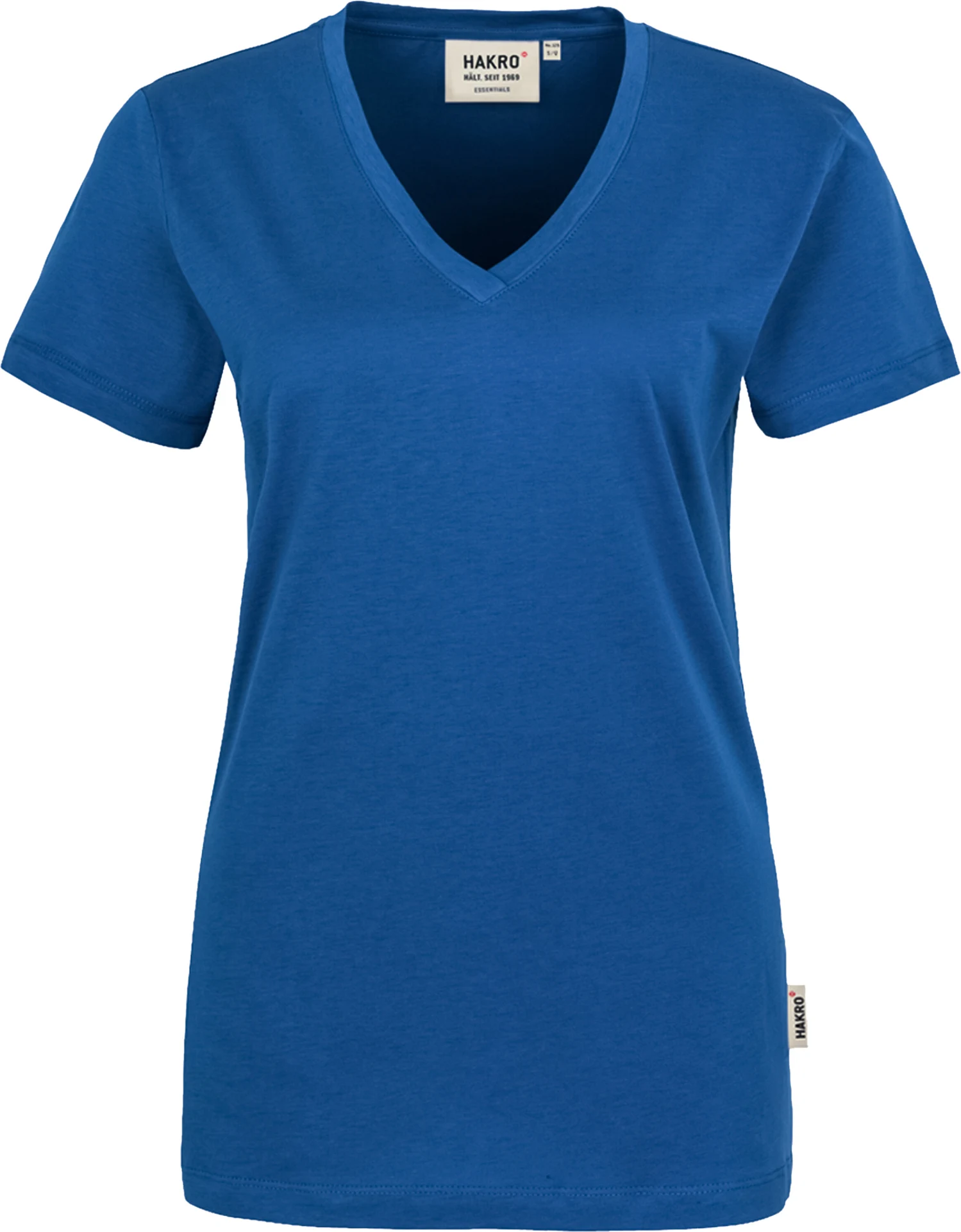 hakro-126-damen-v-shirt-classic-royalblau-front-1 HAKRO Women-V-Shirt 126 Classic