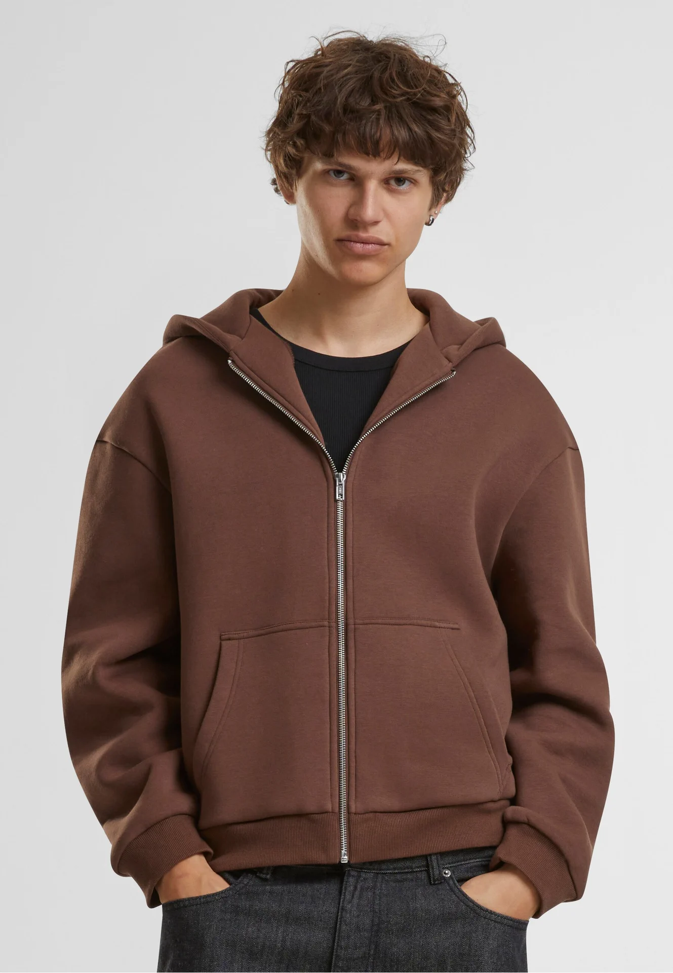 Build Your Brand Fluffy Zip Hoody