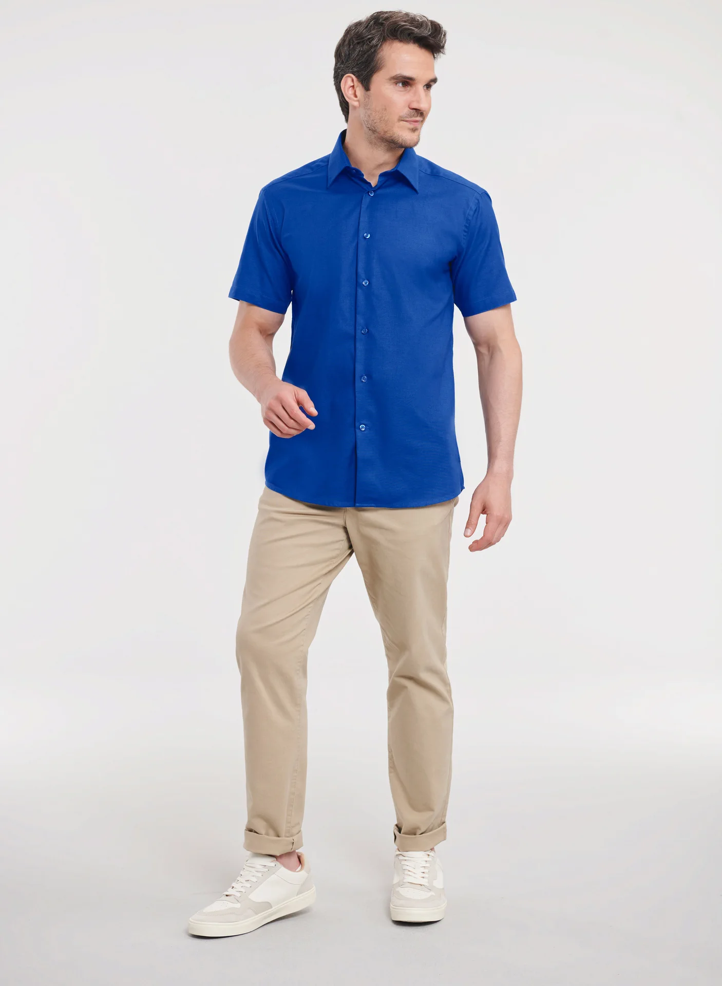 Russell Men's Short Sleeve Easy Care Tailored Oxford Shirt