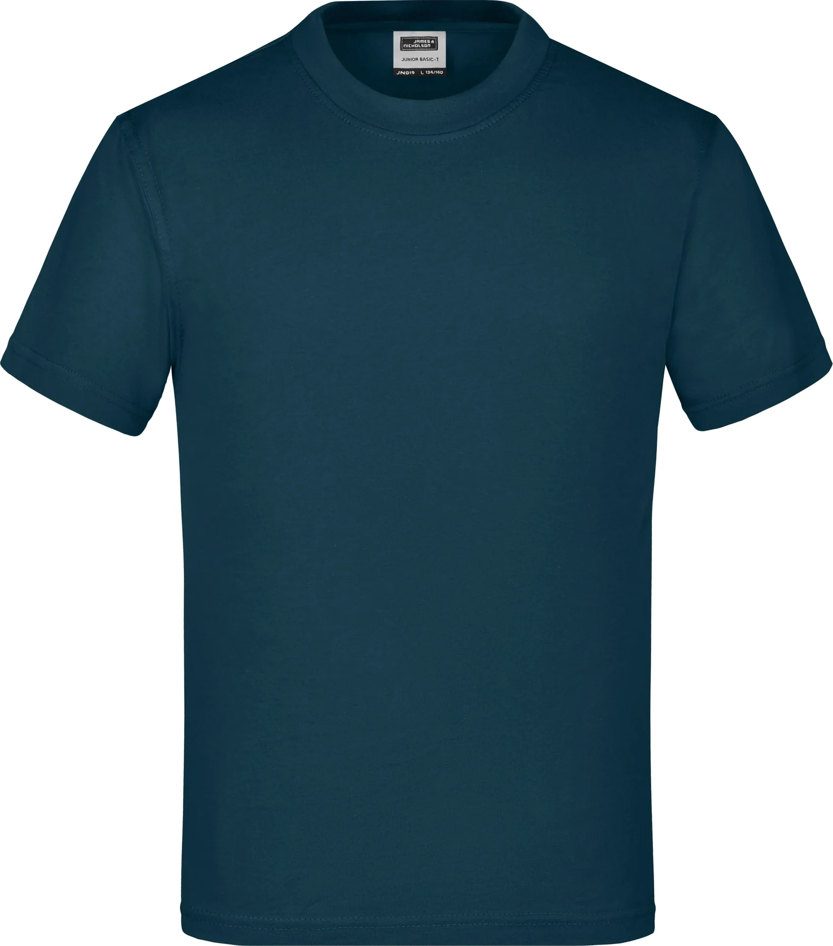 jn019-junior-basic-t-shirt-petrol-front-3 James & Nicholson Junior Basic-T