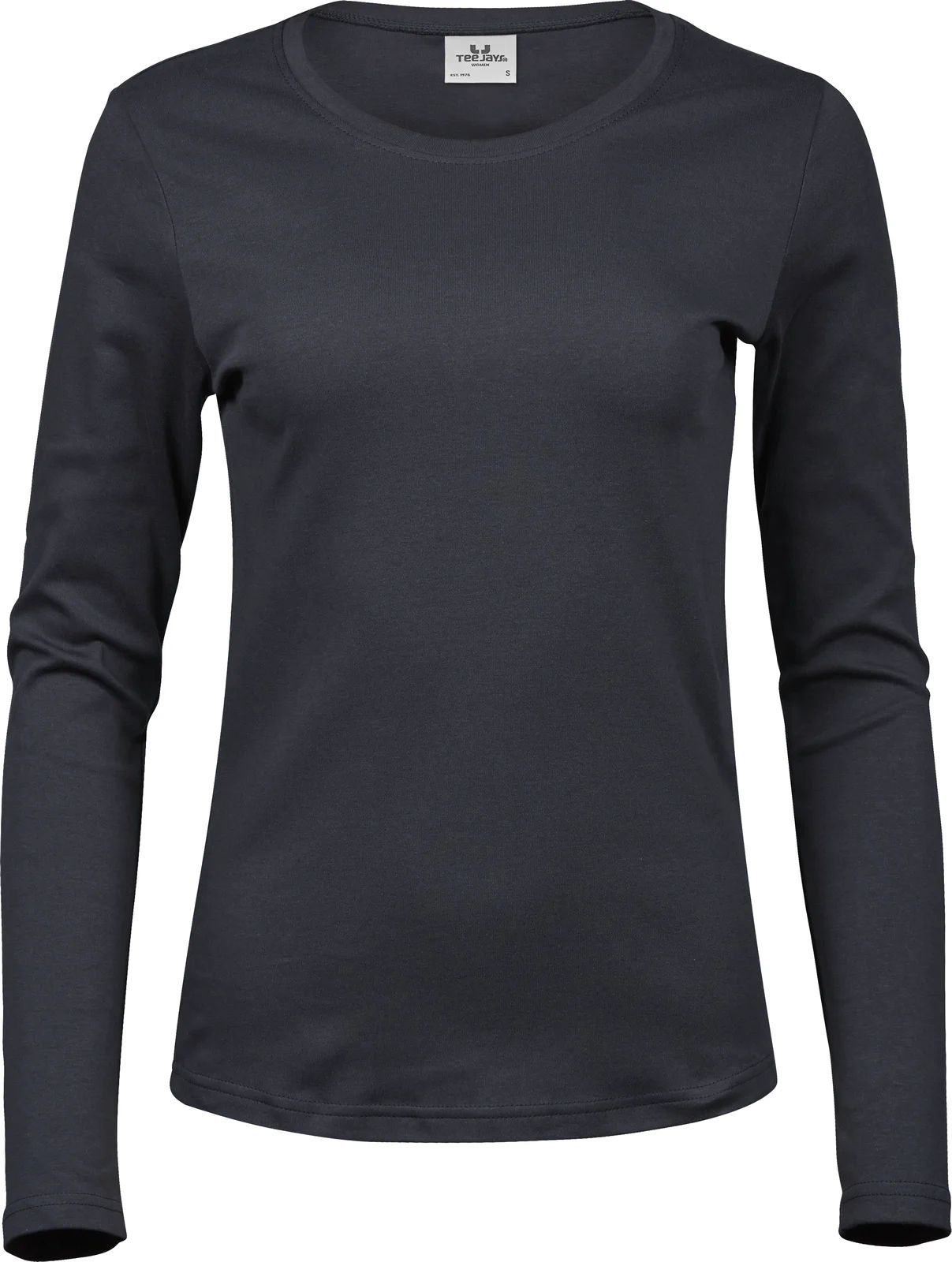 tee-jays-590-womens-long-sleeve-interlock-t-shirt-darkgrey-front-1 Tee Jays Women's Long Sleeve Interlock Tee