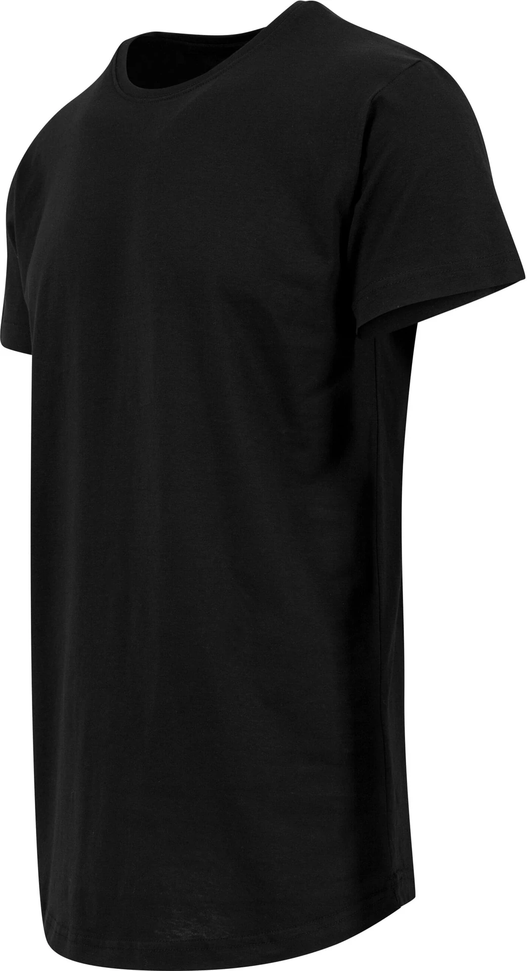 BYB-BY028-shaped-long-t-shirt-black-left-5 Build Your Brand Shaped Long Tee