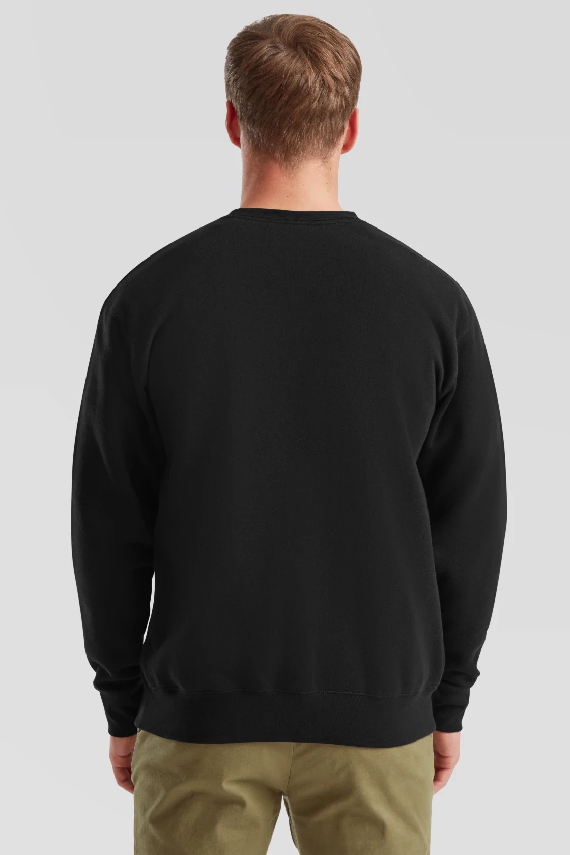 fruit-of-the-loom-62-154-0-premium-set-in-sweatshirt-black-model-2 F.O.L. Premium Set-In Sweat