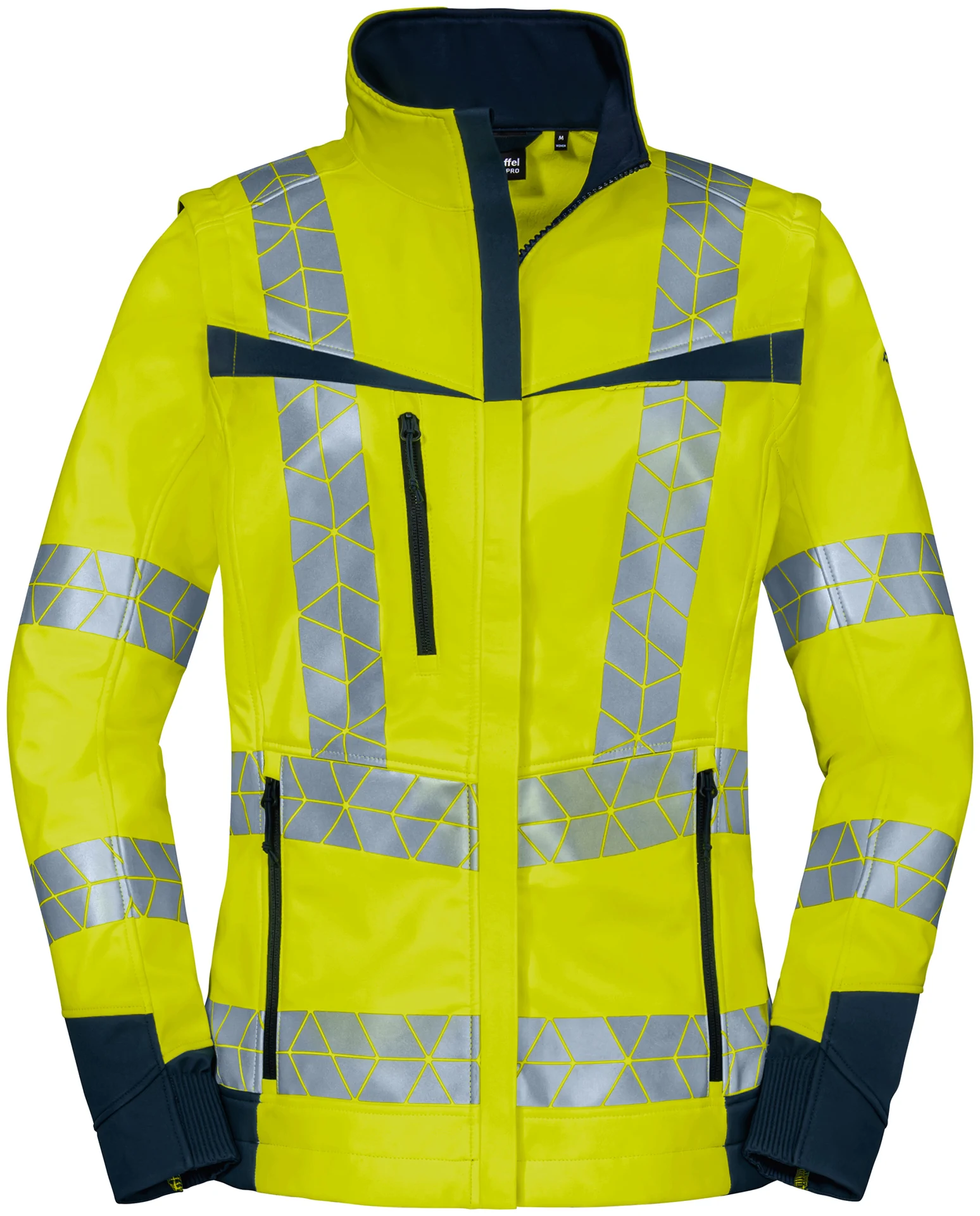 Schöffel PRO 7729 Damen LEUCHTKEGEL ZipOff Warnschutz Softshelljacke