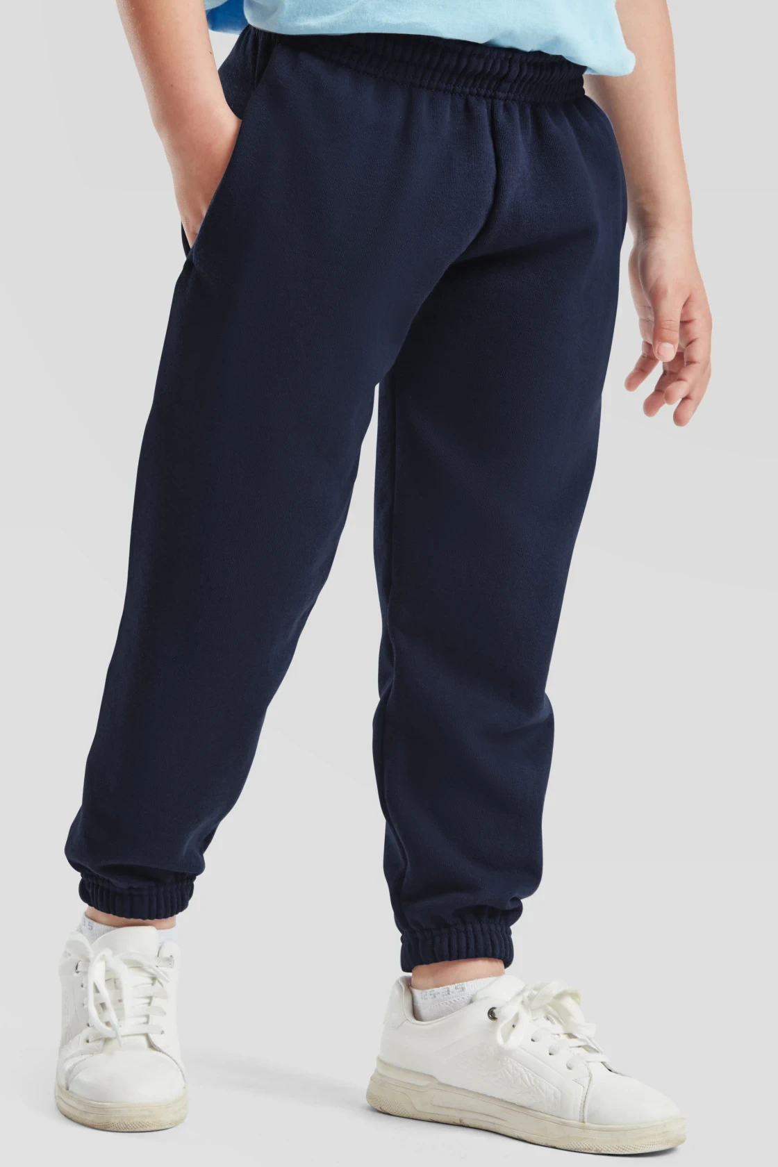 fruit-of-the-loom-64-051-0-kids-classic-elasticated-cuff-jog-pants-navy-model-1 F.O.L. Classic Elasticated Cuff Jog Pants Kids