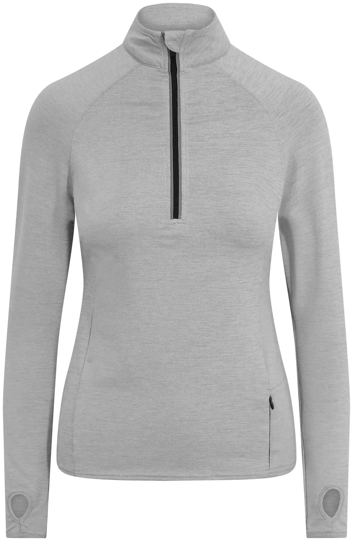 justcool-jc035-womens-cool-flex-half-zip-top-silvergrey-front-1 Just Cool Women's Cool-Flex 1/2 Zip Top